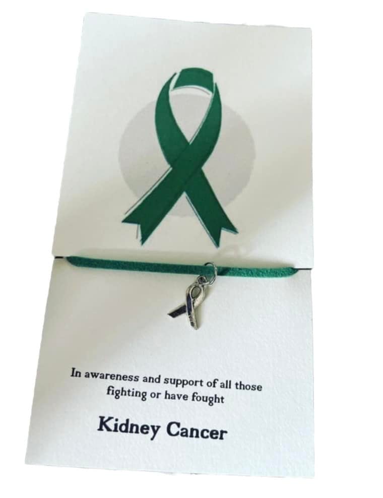 6-Pack Kidney Cancer Awareness Bracelets with Ribbon Charm - Suede Effect Corded for Support & Fundraising Events