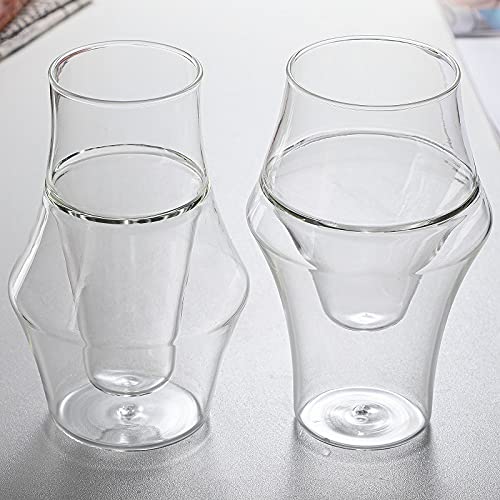 2-Pack 150ml Double Wall Glass Espresso Cups - Enhances Coffee Aroma & Flavor for Tasting - Ideal for Home Baristas, Coffee Shops & Gifts - Heat Resistant & Durable Glass Coffee Mugs