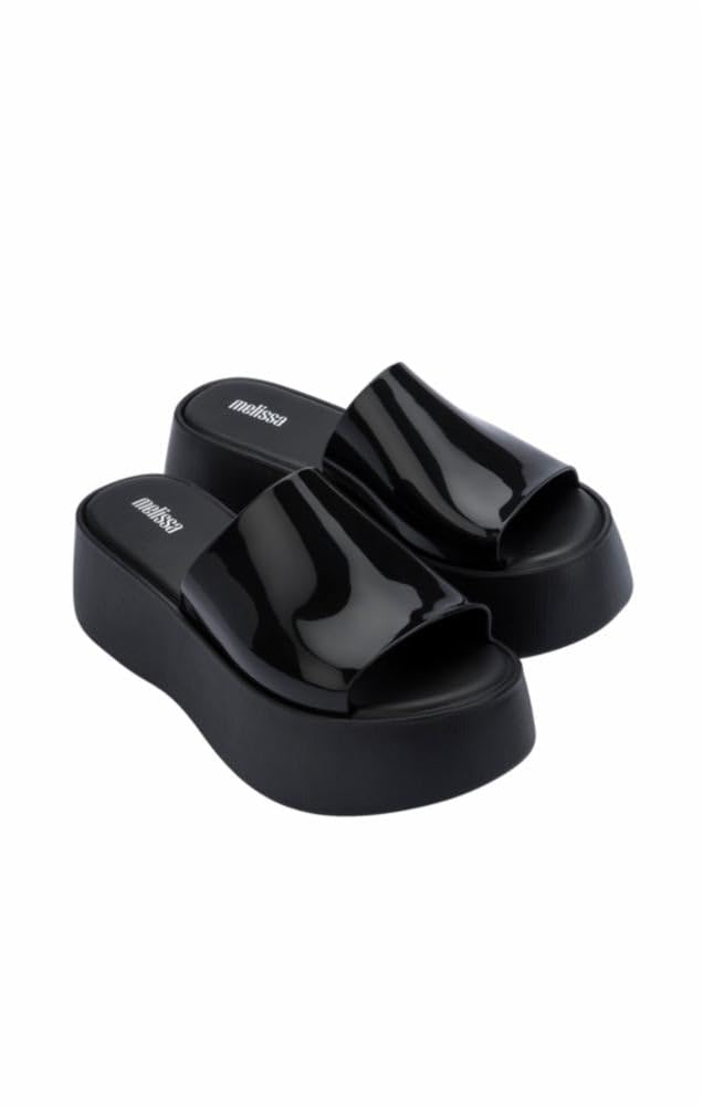 Melissa Women's Becky Platform Sandals - Black Size 5 | Comfortable Summer Wedge Sandals for Beach, Vacation & Casual Outfits