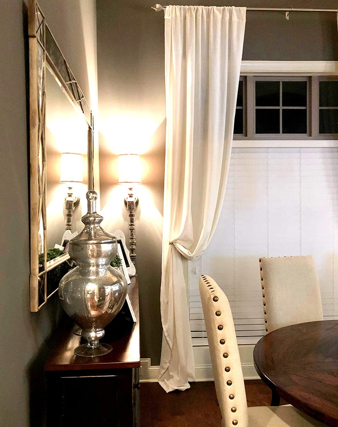 Extra Long Natural Linen Curtains - Custom Made Drapes 9-24 Feet Length, 9 Feet Width - 2 Story Length in Grey, White, Beige, Brown - Free Swatches Included (Off White, 50