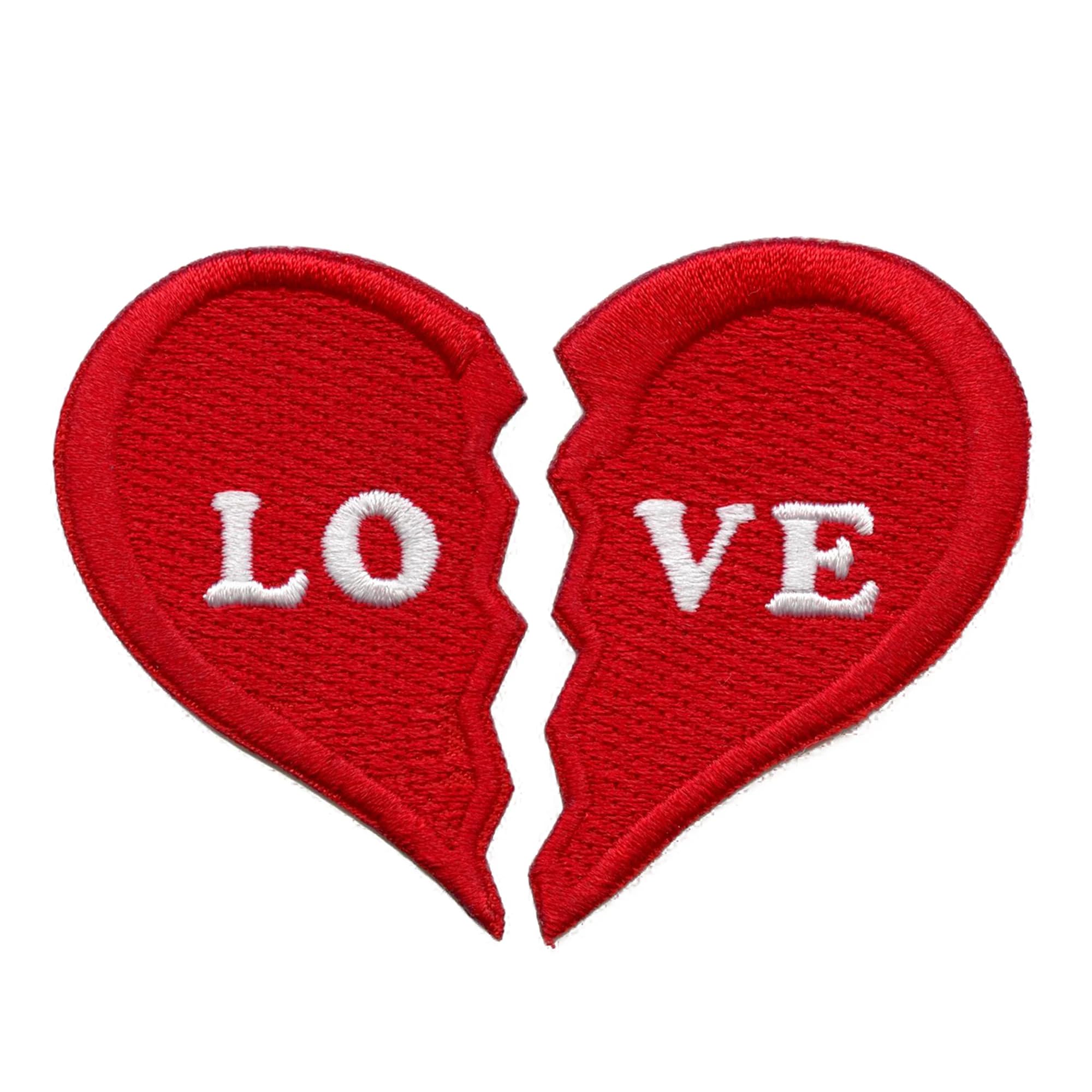 LOVE Split Heart Embroidered Iron-On Patch Set - Perfect for Valentine's Day Gifts, DIY Denim Jackets, Backpacks & Scrapbooking