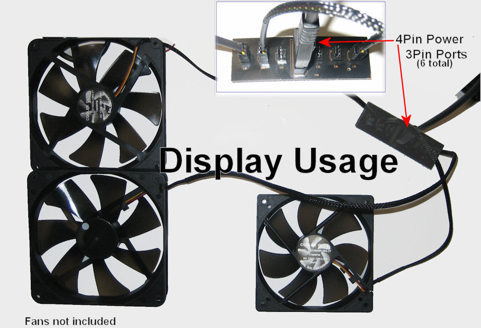 CoolerGuys 4 Pin 12V Molex to 6 Port 3 Pin PC Fan Power Hub Adapter (CG14-63HUB) - Perfect for PC Cooling Systems, Gaming Rigs & Computer Case Fan Expansion
