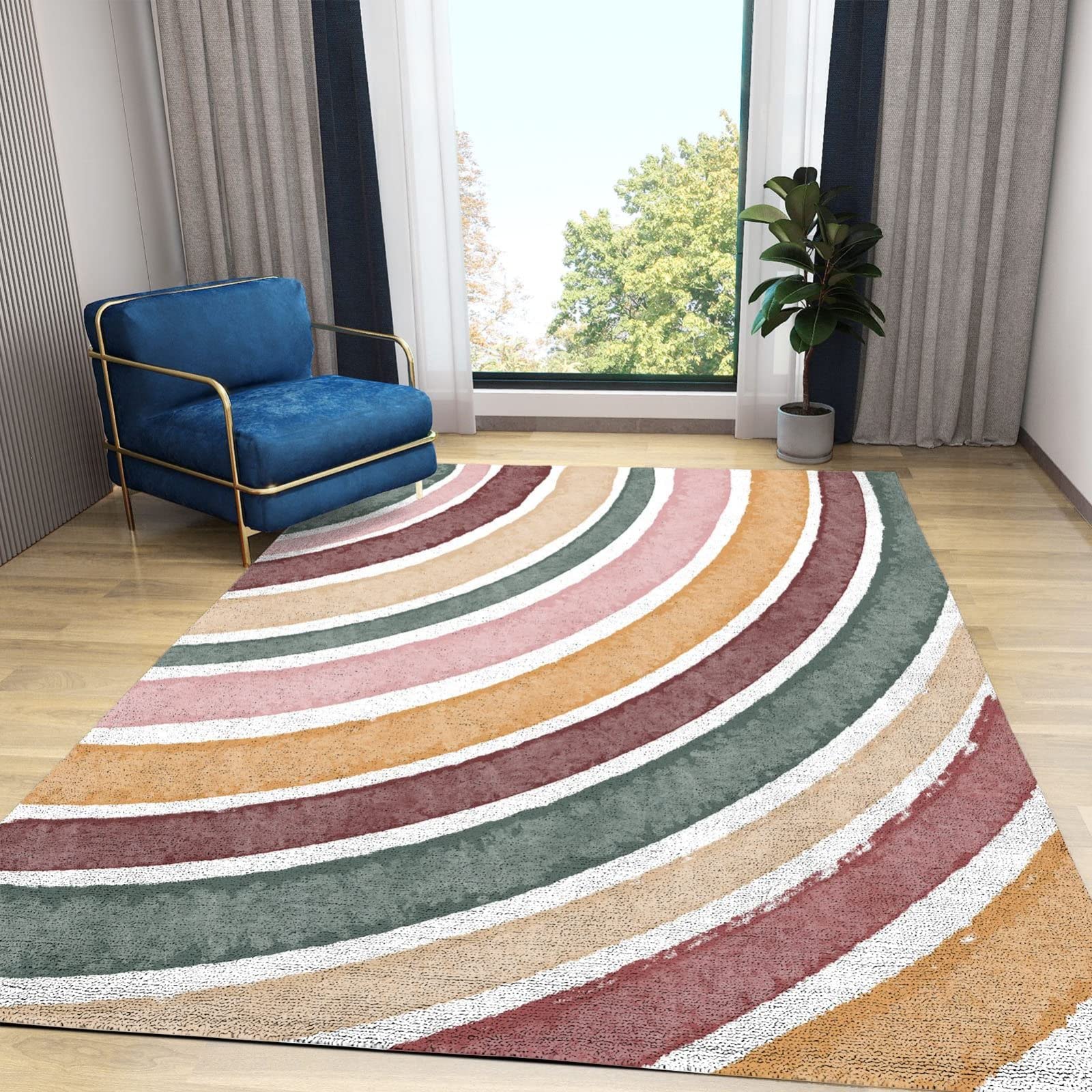 Boho Rainbow Area Rug 5'3
