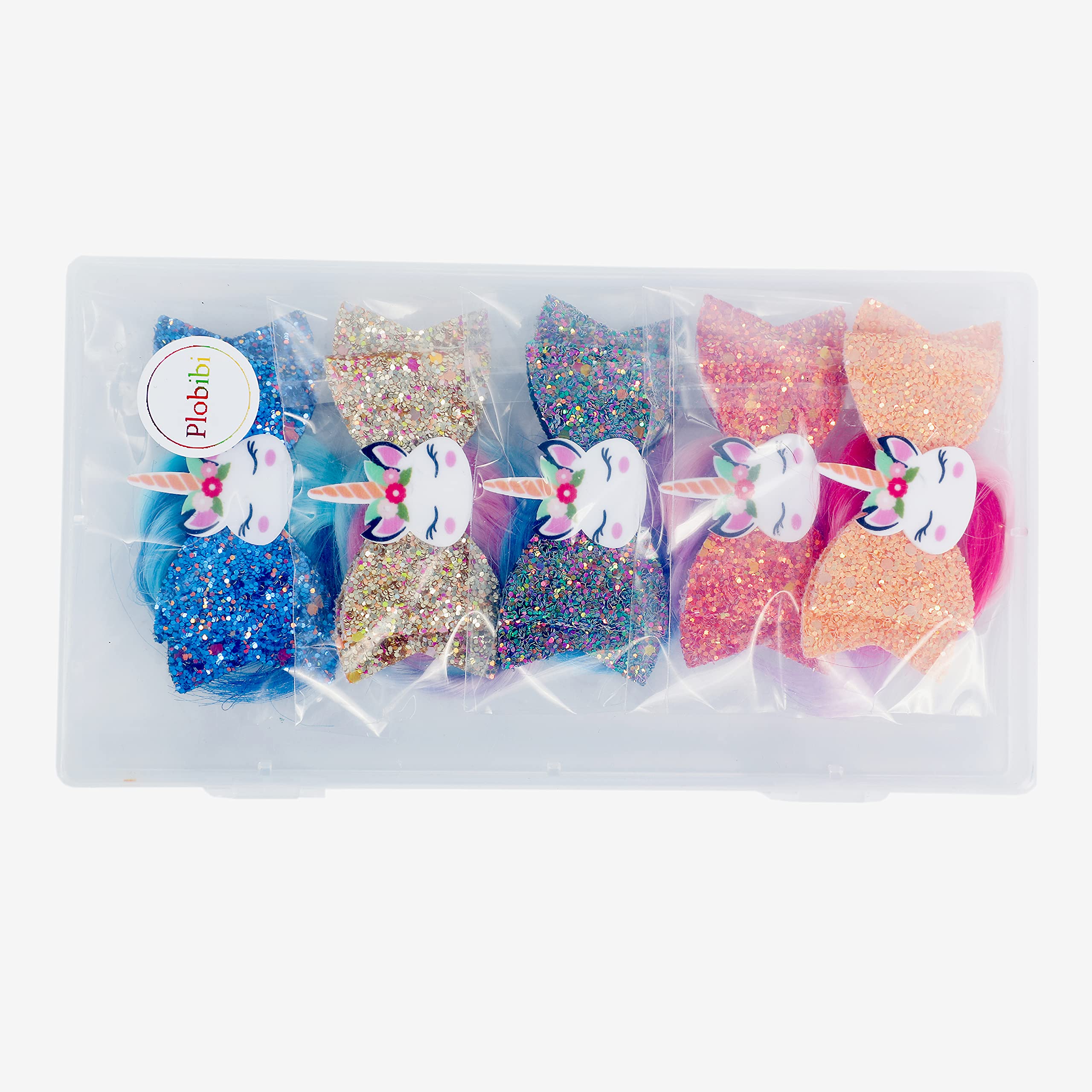 Unicorn Hair Clips for Girls | Glitter Braided Hair Extensions & Gradient Hair Bows | Perfect for Dress Up, Birthday Parties & School Accessories