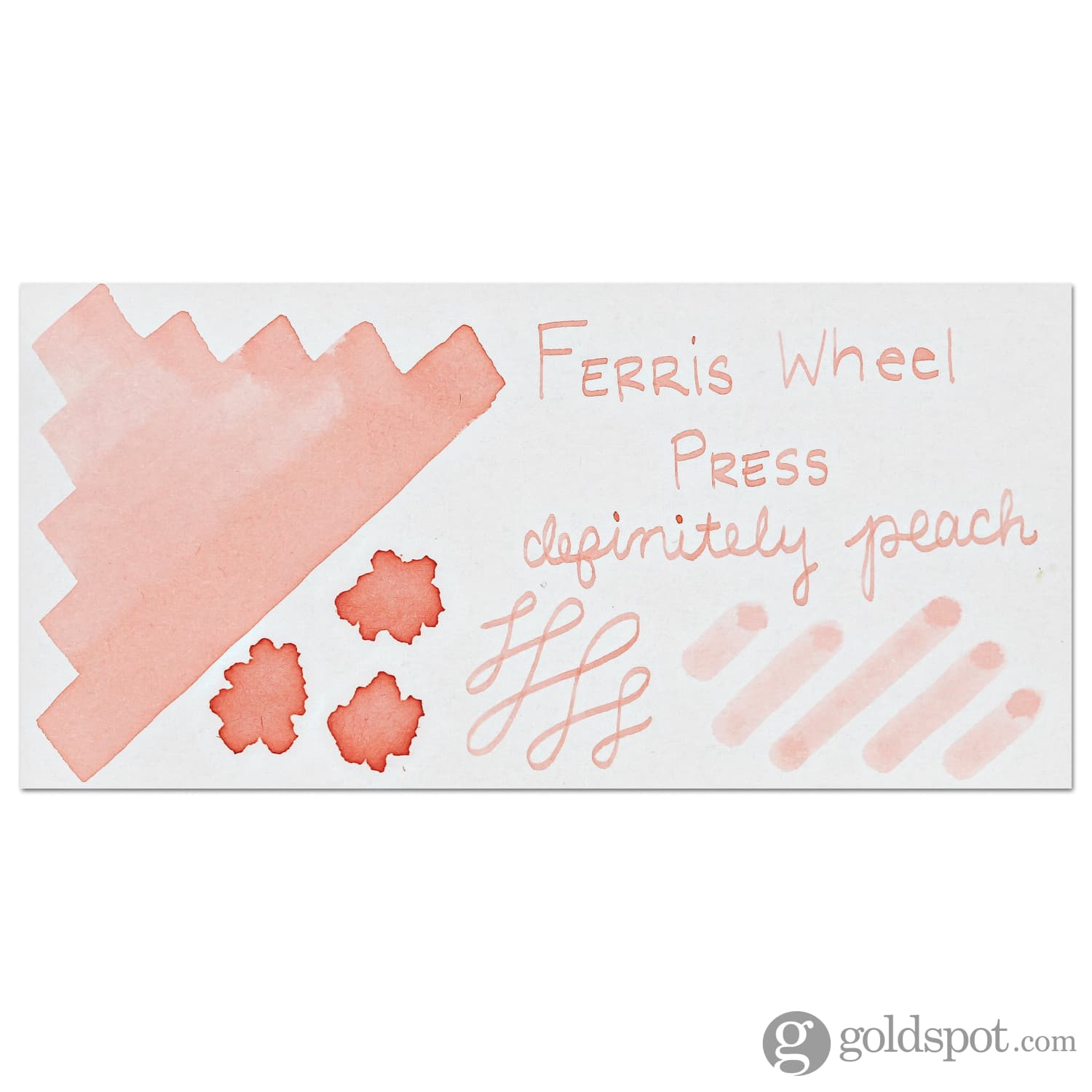 Ferris Wheel Press Definitely Peach Bottle Ink - 38ml Fountain Pen Ink for Journaling, Calligraphy & Artistic Writing - Vibrant Peach Color for Creative Projects