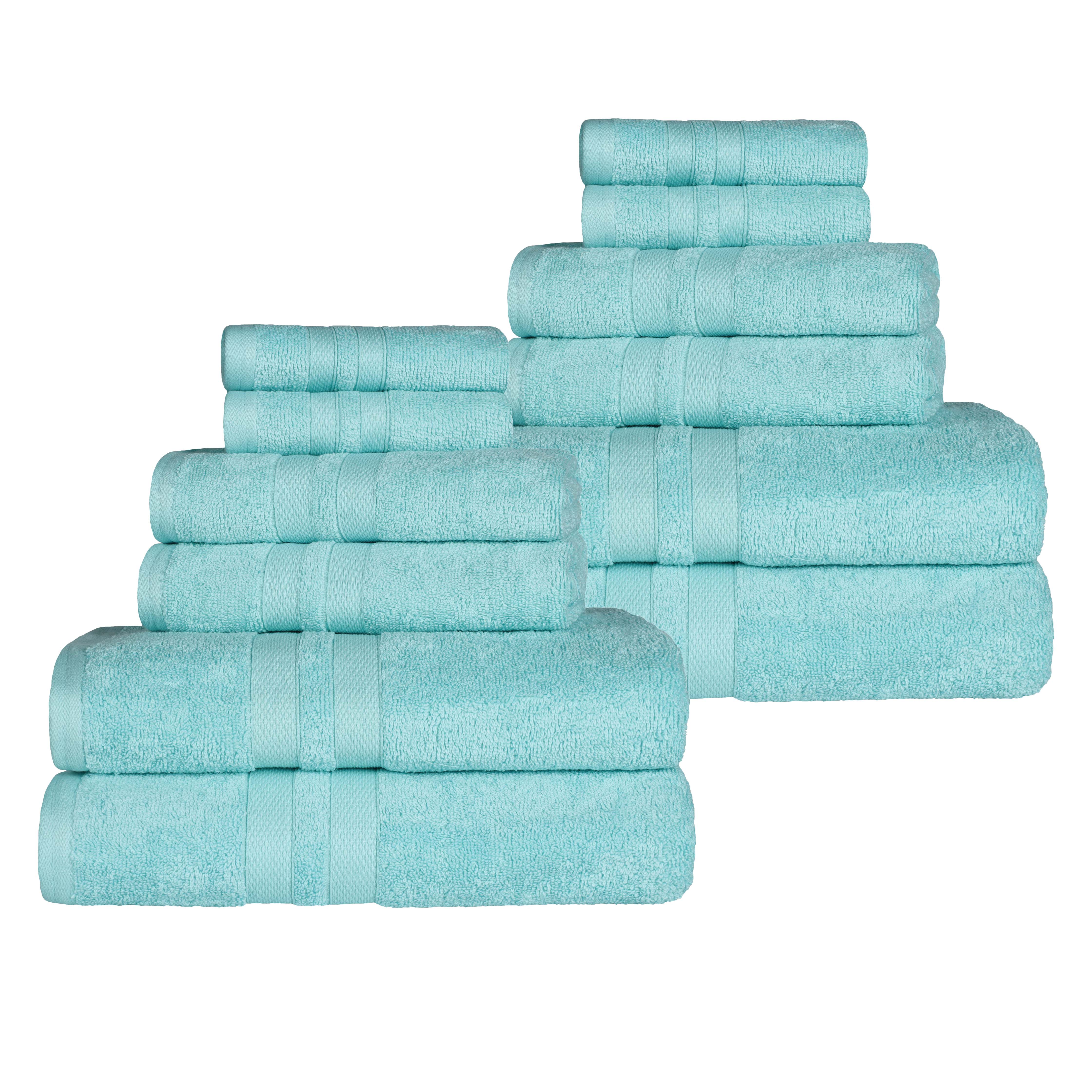 Premium 12-Piece Ultra Soft Cotton Towel Set - Super Absorbent, Quick Drying Bath & Beach Towels for Spa, Gym, Pool, and Home Use