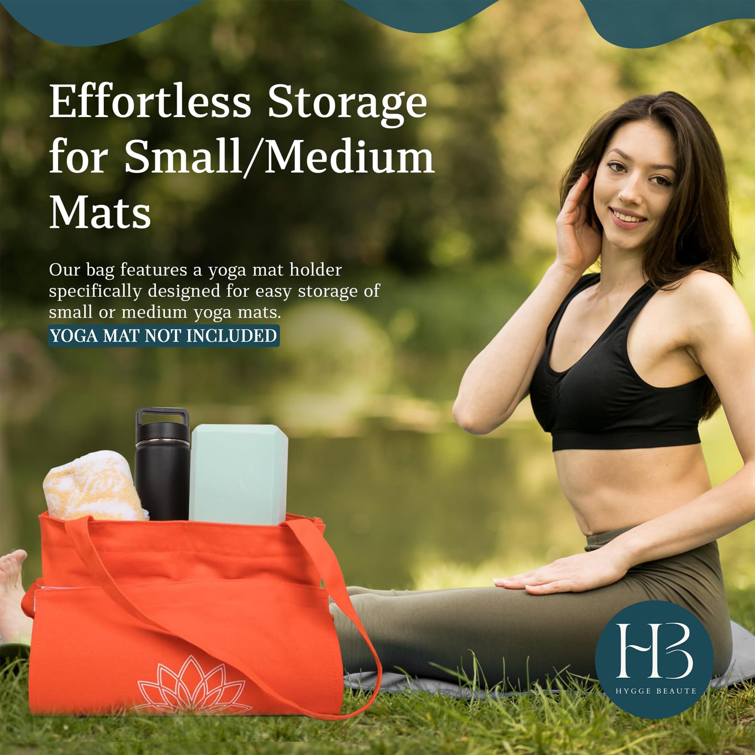 Premium Yoga Mat Bag for Women - Non-Slip Gym Tote with Pockets - Yoga Mat Carrier & Workout Bag - Fits All Standard Mats (5-8mm) - Perfect for Yoga Class, Gym, Travel & Outdoor Workouts