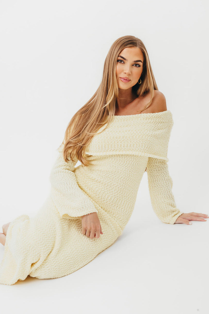 Butter Yellow Nora Knit Maxi Dress - Bump Friendly Maternity Dress for Pregnancy, Nursing & Postpartum | Comfortable Stretchy Fabric for Casual Wear, Baby Shower & Special Occasions