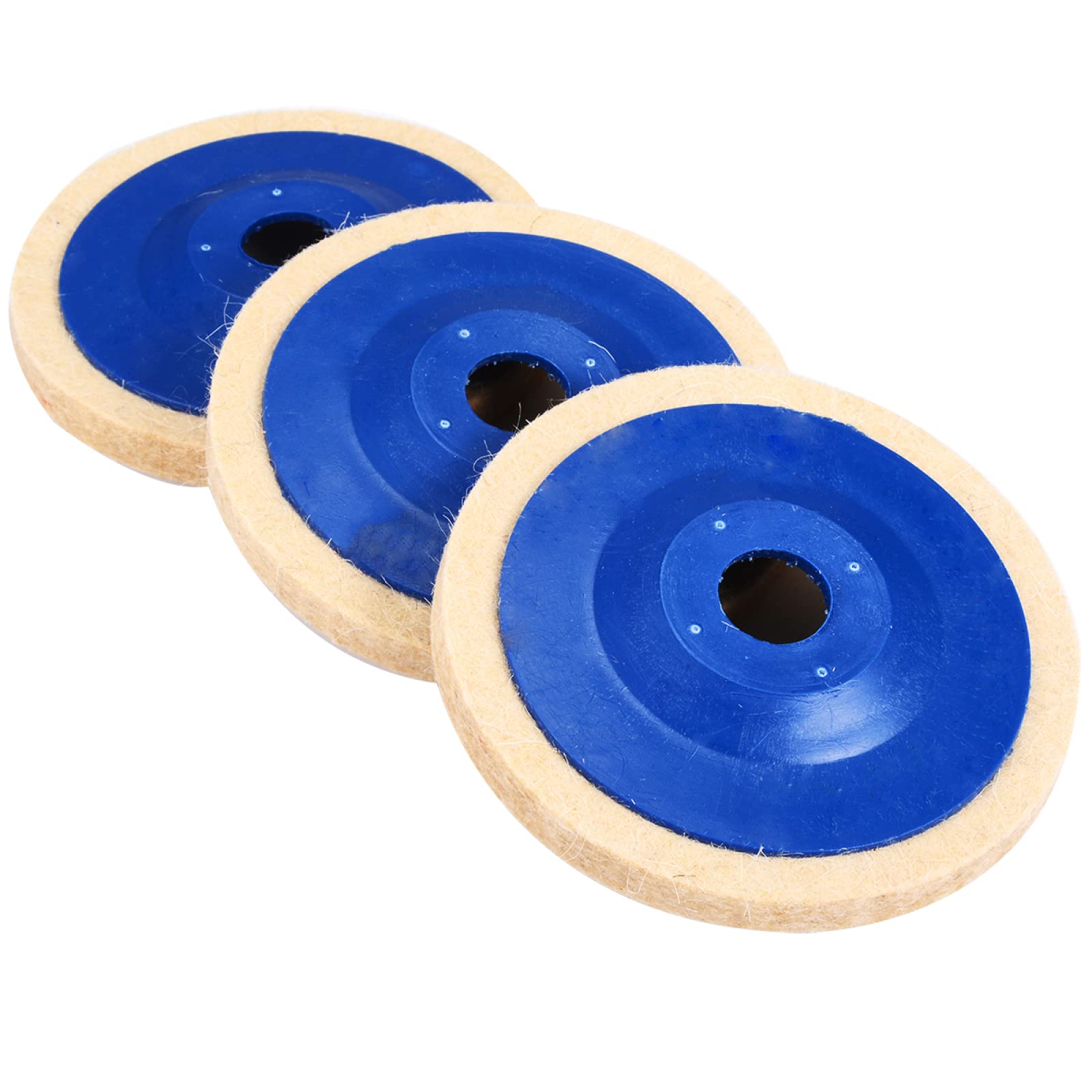 3-Pack 4-Inch Wool Polishing Wheels - Buffing & Grinding Felt Discs for Wood, Metal & Abrasive Tools - Perfect for DIY Projects, Jewelry Making & Automotive Polishing