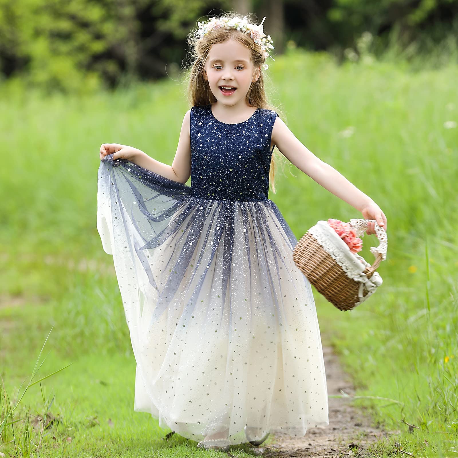 Sparkle Flower Girl Tulle Dress for Weddings & Pageants - Princess Birthday Party Bridesmaid Dress (Perfect for Flower Girls, Bridal Showers & Special Occasions)