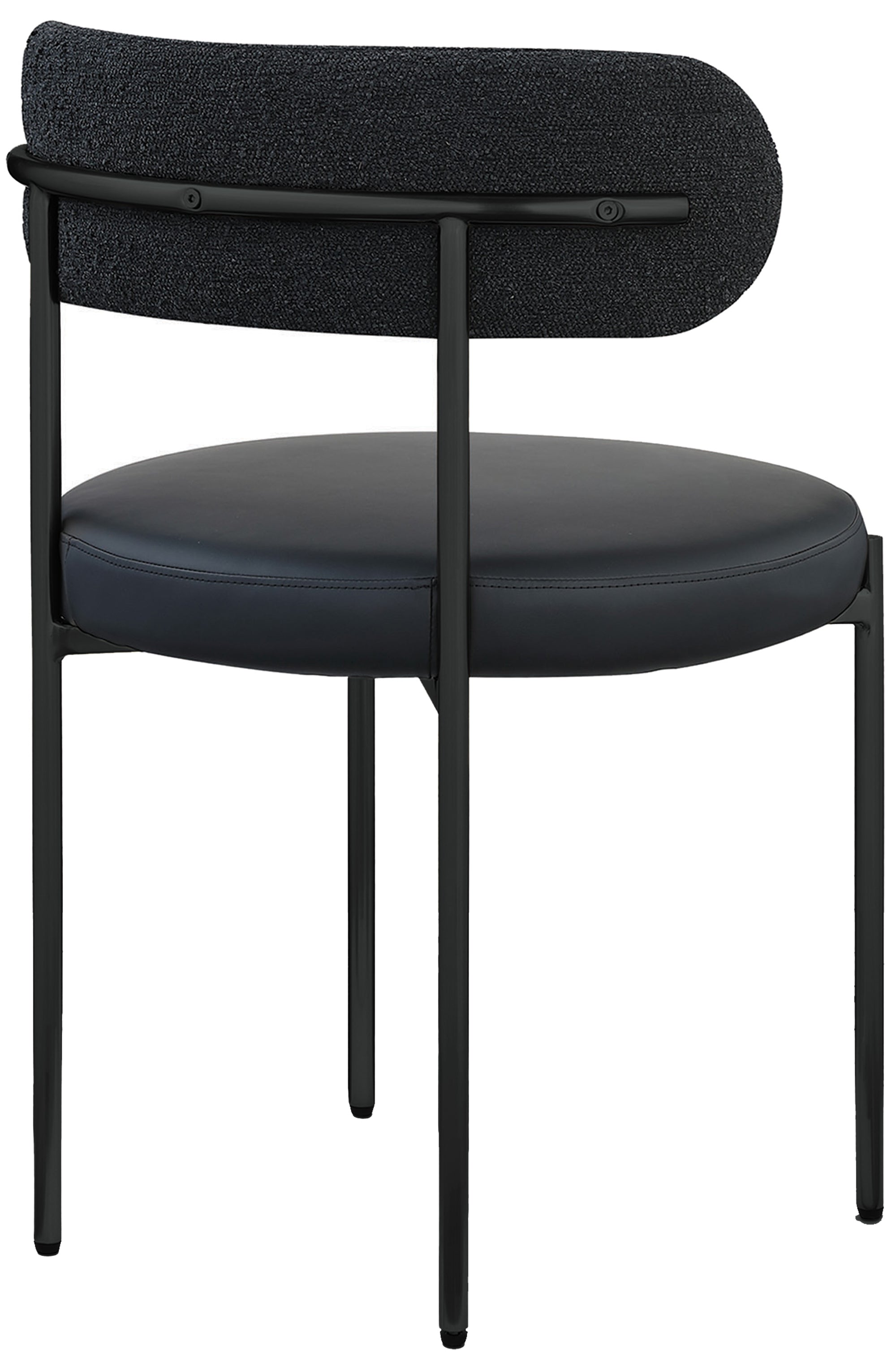 Vegan Leather & Boucle Fabric Dining Chair - Modern Comfort for Home, Office & Restaurant Use