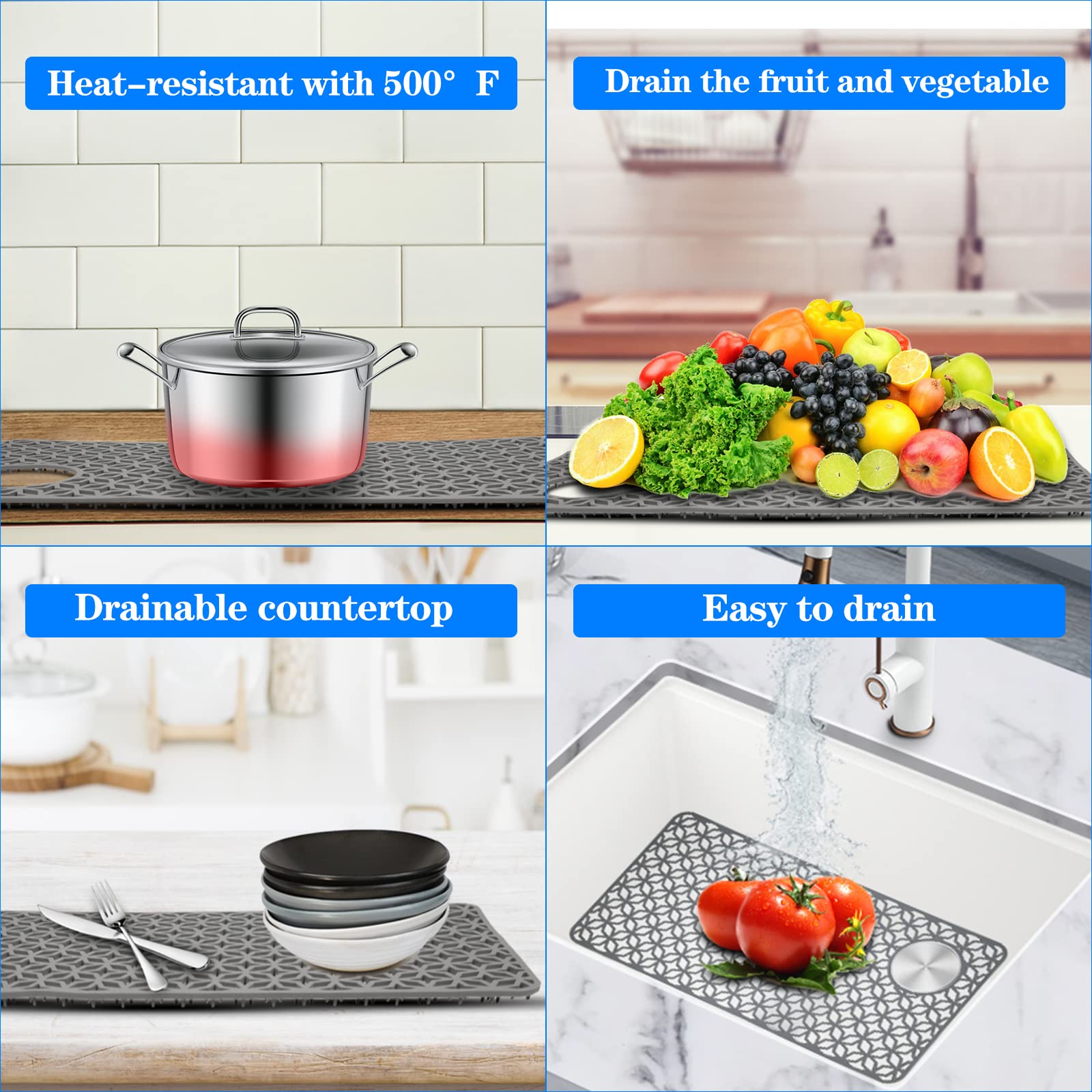Non-Slip Kitchen Sink Protector Mat 28.25