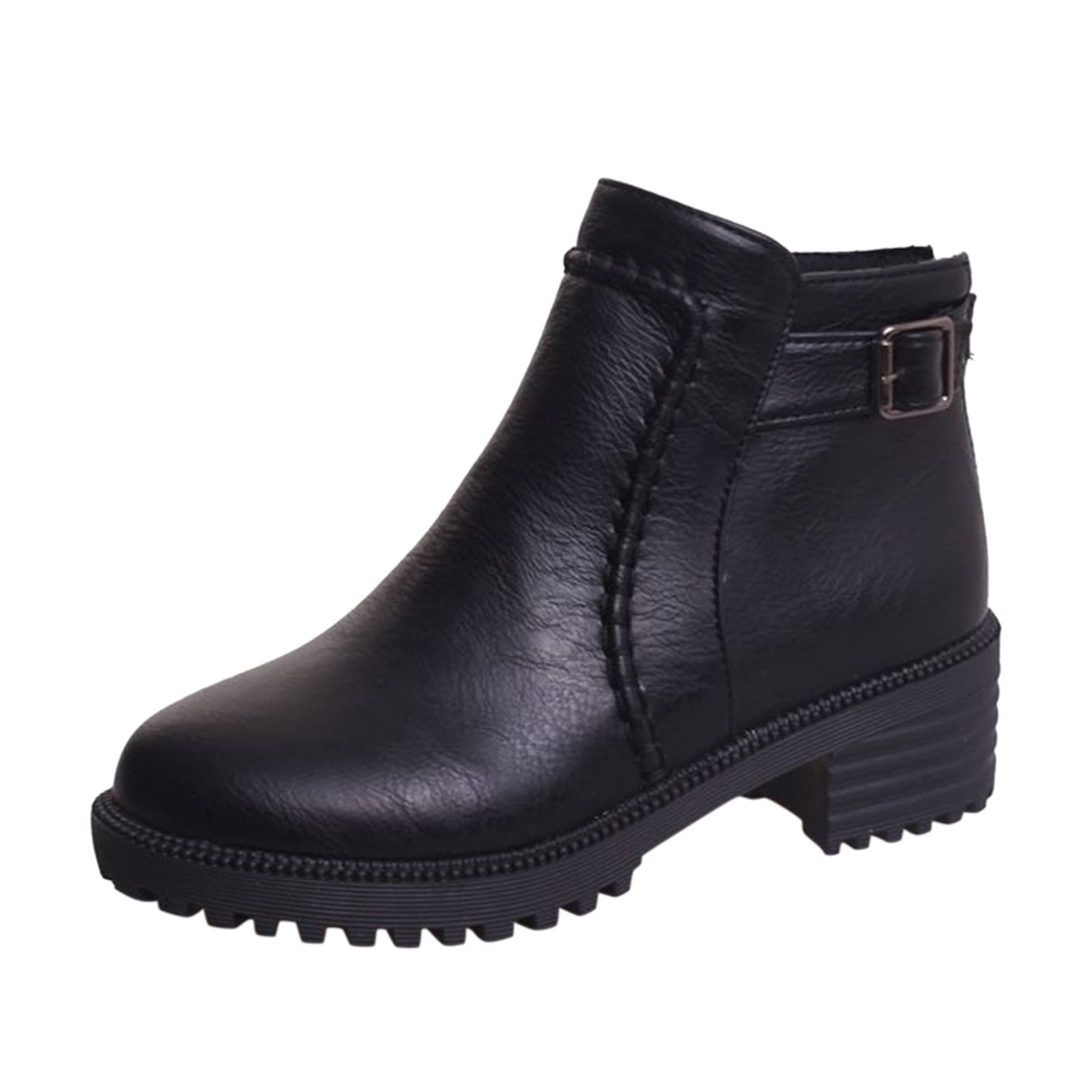 Women's Suede Ankle Boots - Flat Low Heel Winter Snow Boots for Women | Comfortable Soft Warm Autumn & Winter Shoes for Casual Wear, Outdoor Activities & Snowy Weather