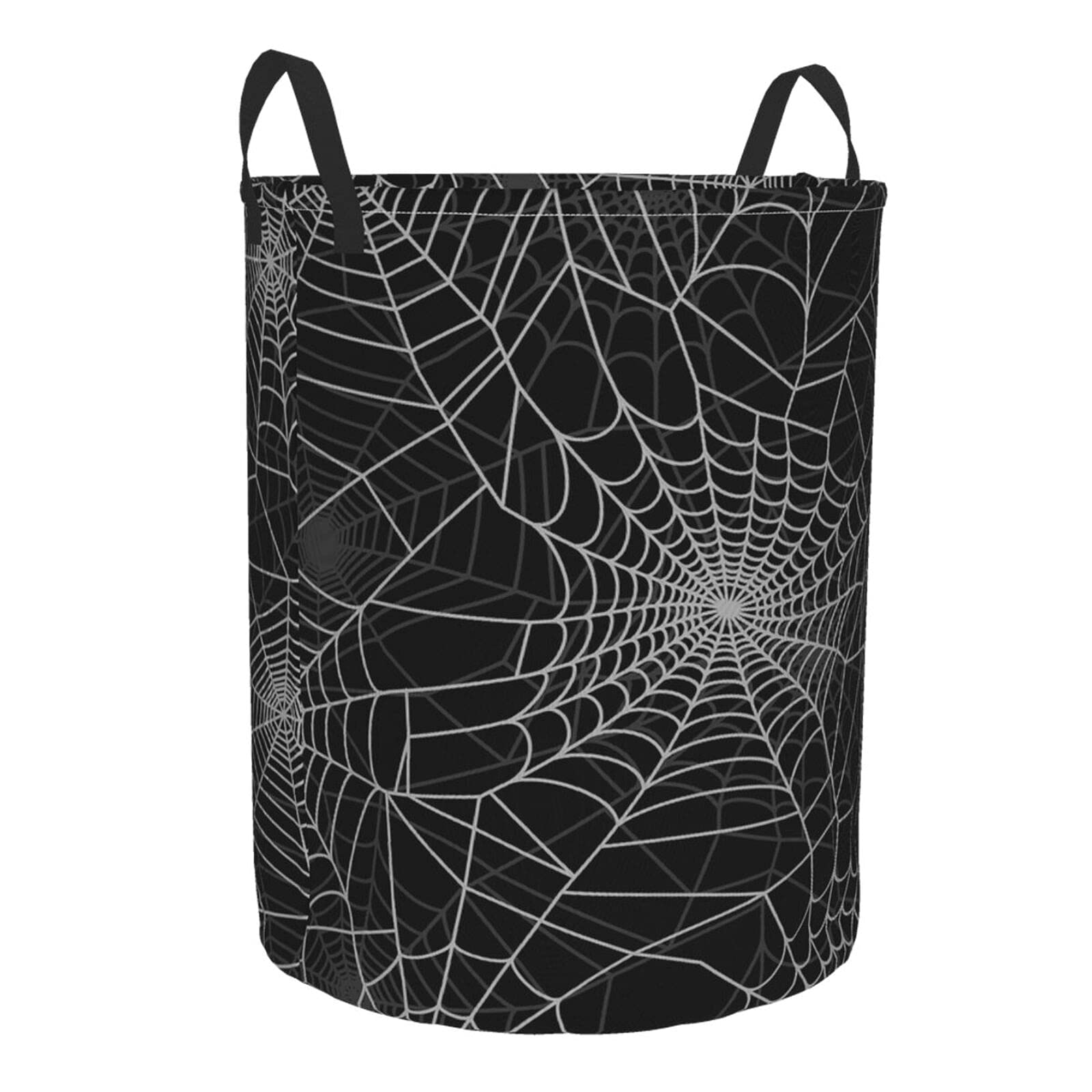 Funny Halloween Spider Web Collapsible Laundry Basket with Handle - Waterproof Fabric Hamper for Dirty Clothes, Toys & Bathroom Storage - Large Collapsible Organizer Bin for Home, Dorm & Laundry Room