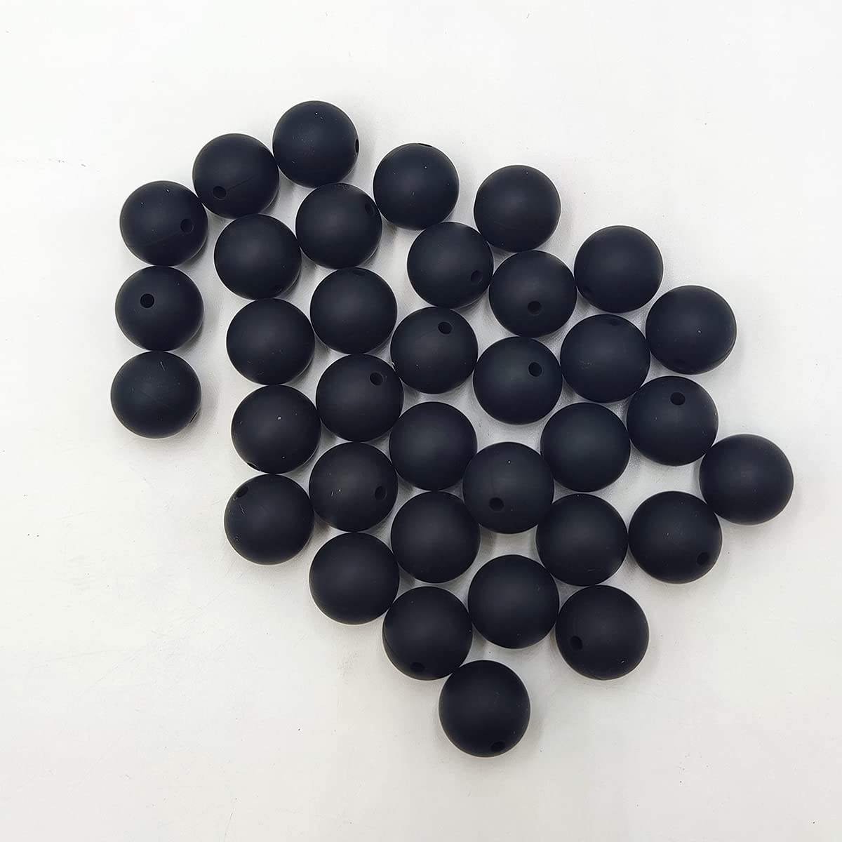 15mm Silicone Pearl Beads 50pcs for DIY Jewelry & Keychains - Crafting Accessories