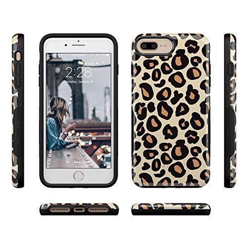 Casely iPhone 6/7/8 Plus Case - Stylish Leopard Print Phone Cover | Durable Shockproof Protection | Perfect for Outdoor Adventures, Travel & Daily Use