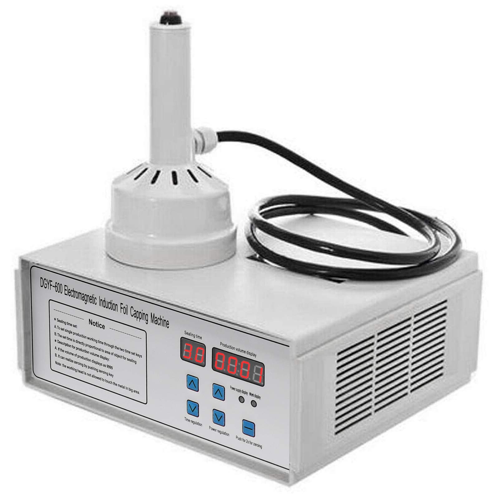 Portable 110V Induction Sealing Machine for Bottles (20mm-100mm) - Handheld Cap Sealer for White Plastic Bottles | Perfect for Home Brewing, DIY Cosmetics & Small Business Packaging