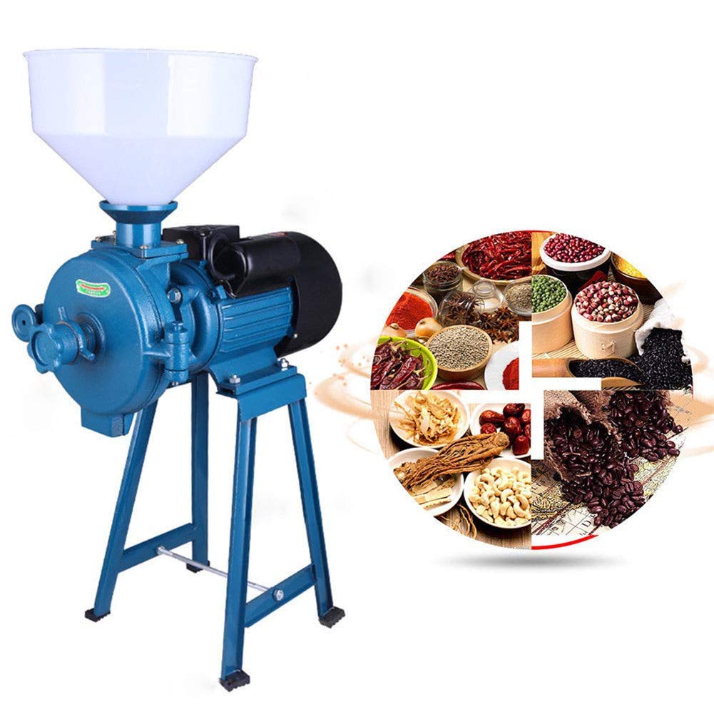 1500W Electric Grain Grinder for Corn, Wheat, Coffee & Cereals - High Speed Flour Mill with Funnel & Feed Cutter - Perfect for Home Baking, Coffee Brewing & Animal Feed Preparation