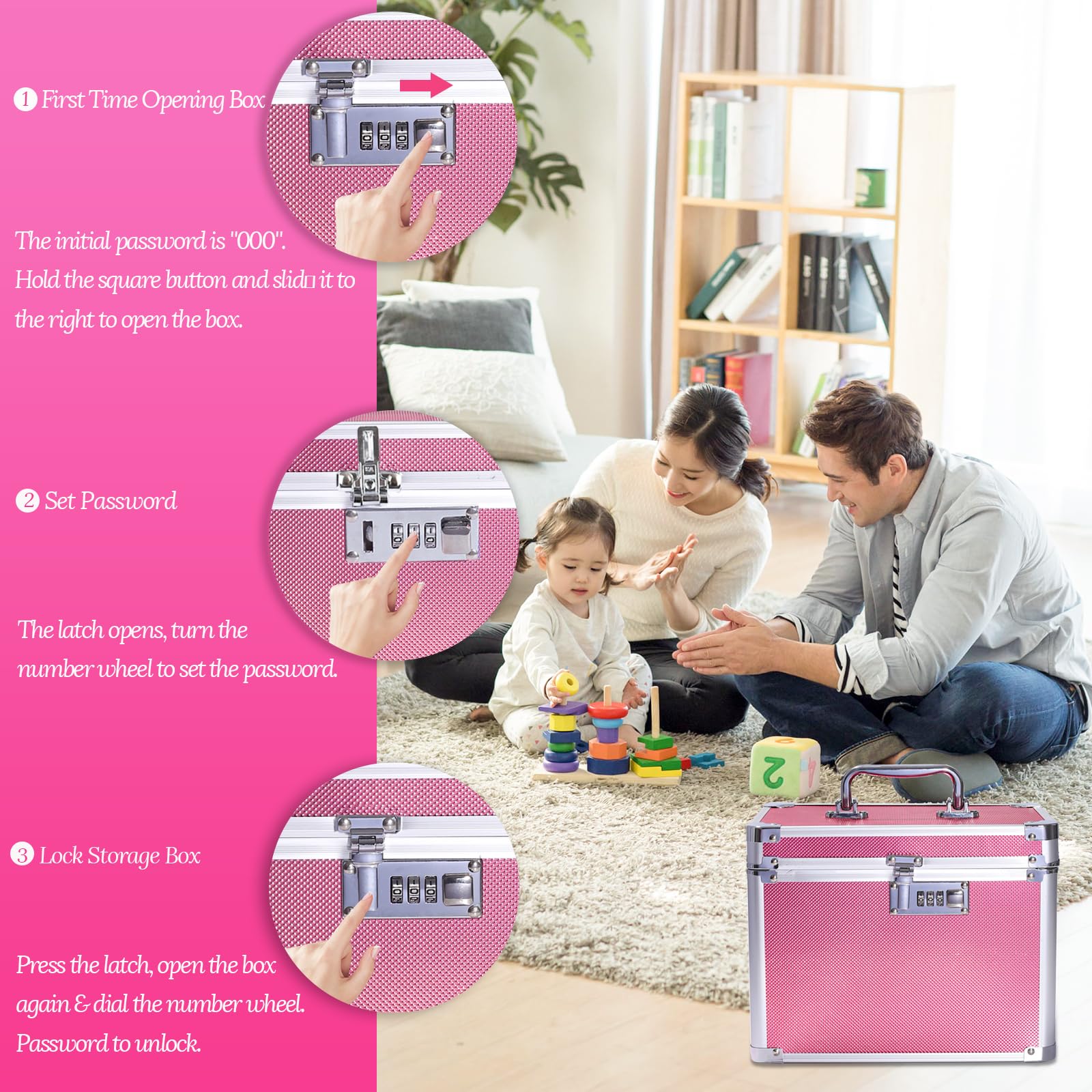 Secure Lock Box with Combination Code - 7.25
