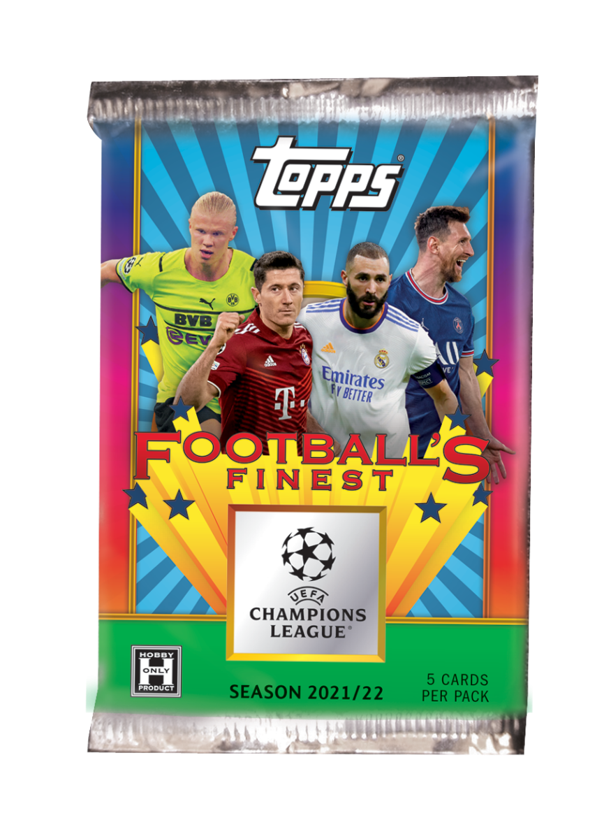 Topps Finest Flashbacks UEFA Champions League 21/22 Single Pack - Authentic Soccer Trading Cards for Collectors & Fans - Perfect for Sports Memorabilia Collections & Game Room Displays