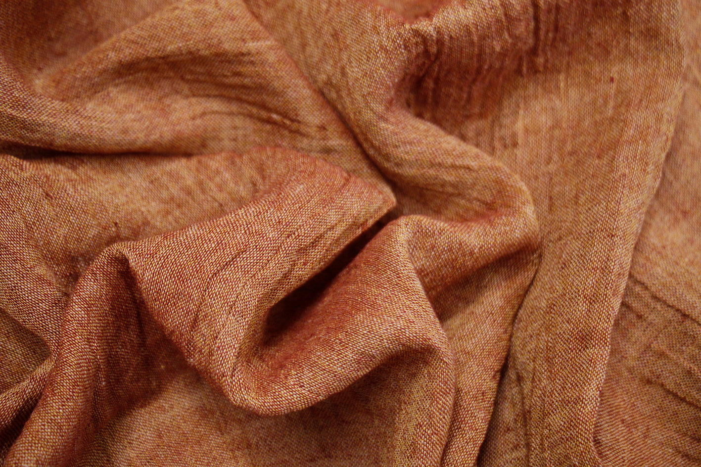 Stylish Burnt Orange Crinkle Linen Fabric - Perfect for Home Decor, DIY Crafts & Fashion Accessories