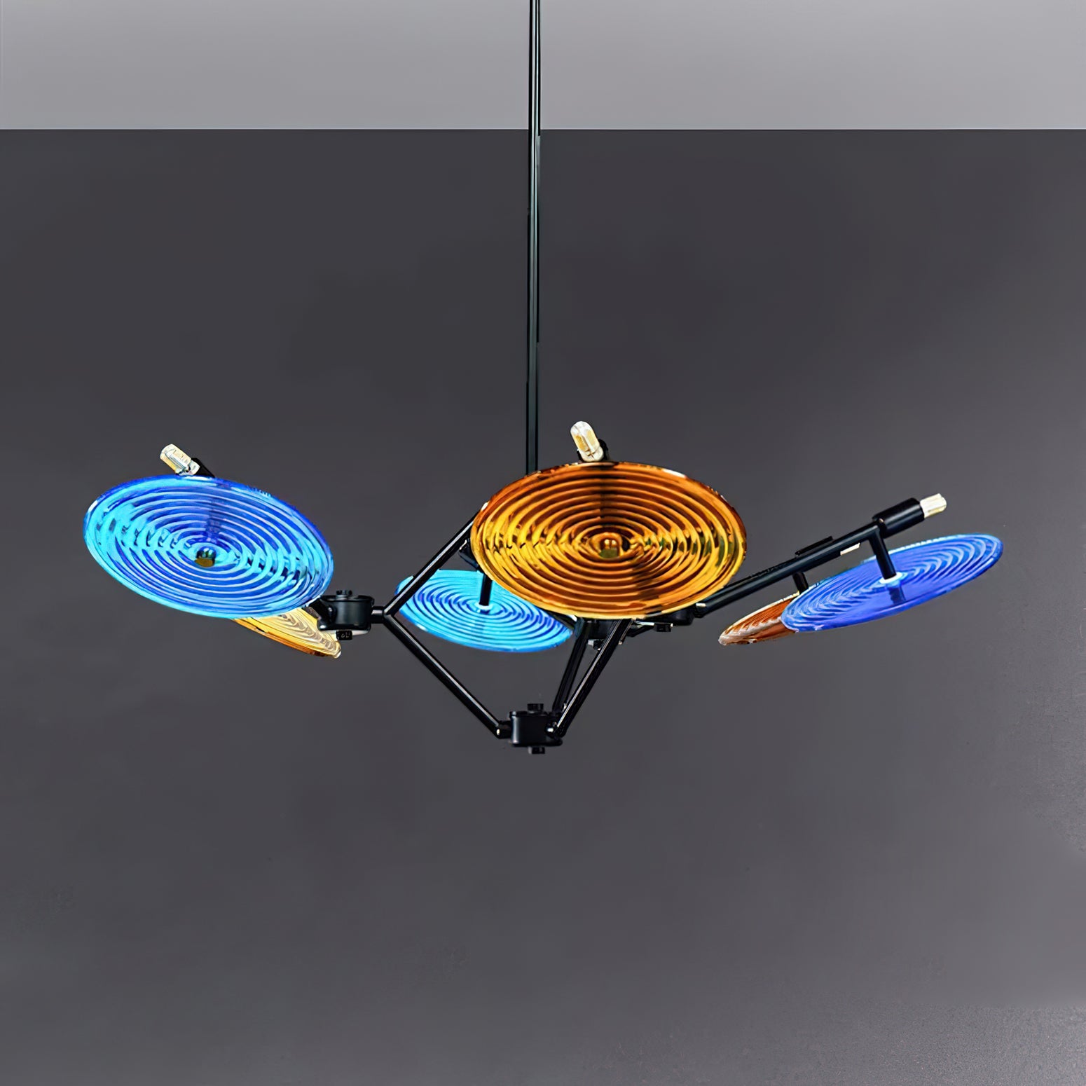 Vibrant Rotary Chandelier - Modern Spinning Ceiling Light Fixture for Dining Room, Bedroom & Living Room Decor | Energy Efficient LED Lighting Solution