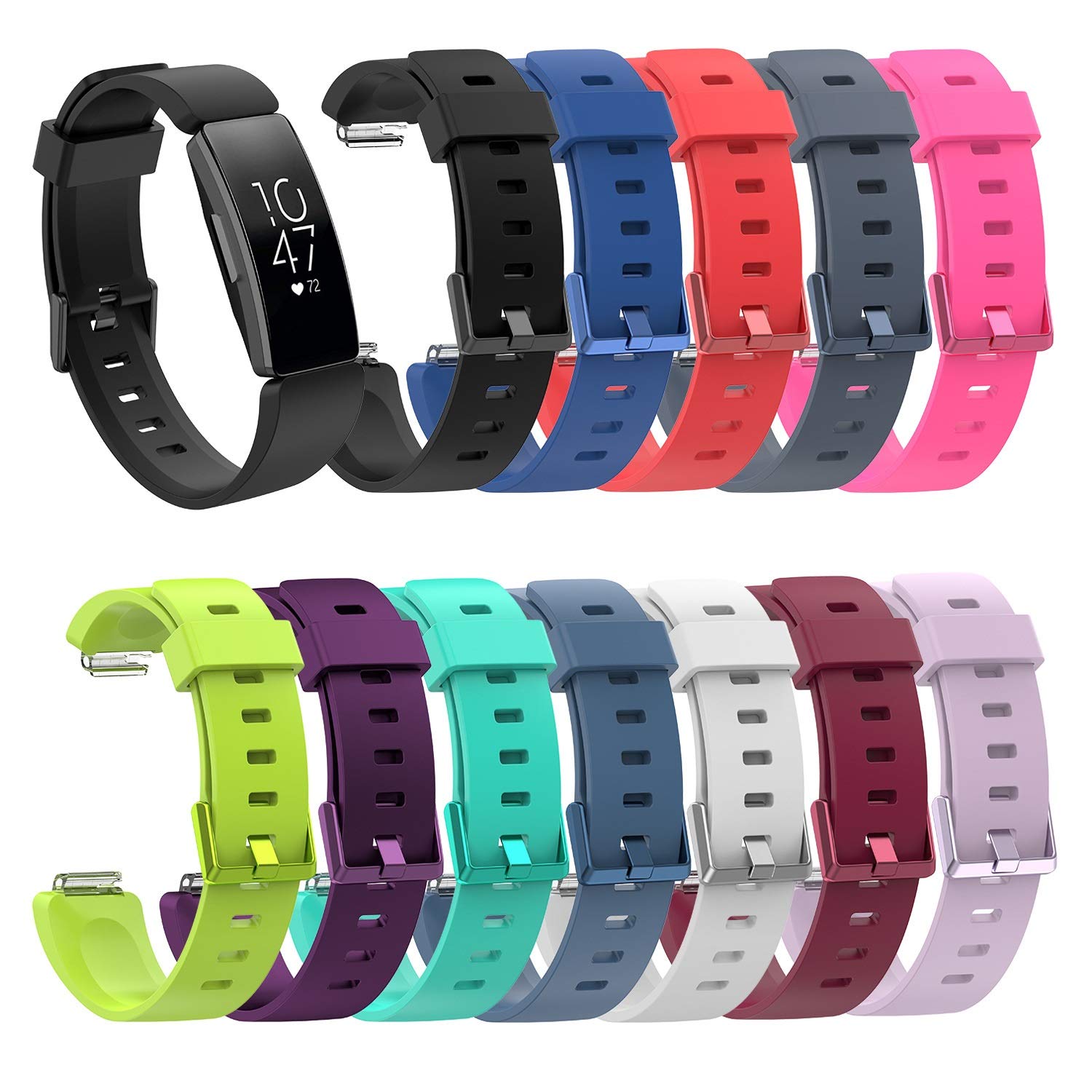 Fitbit Inspire HR Bands - Silicone Sport Strap Replacement for Workouts & Daily Use