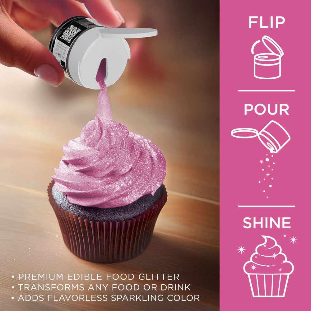 Deep Pink Edible Glitter for Baking & Cake Decorating | Tinker Dust® 5g - Perfect for Cupcakes, Cookies, Desserts & DIY Crafts