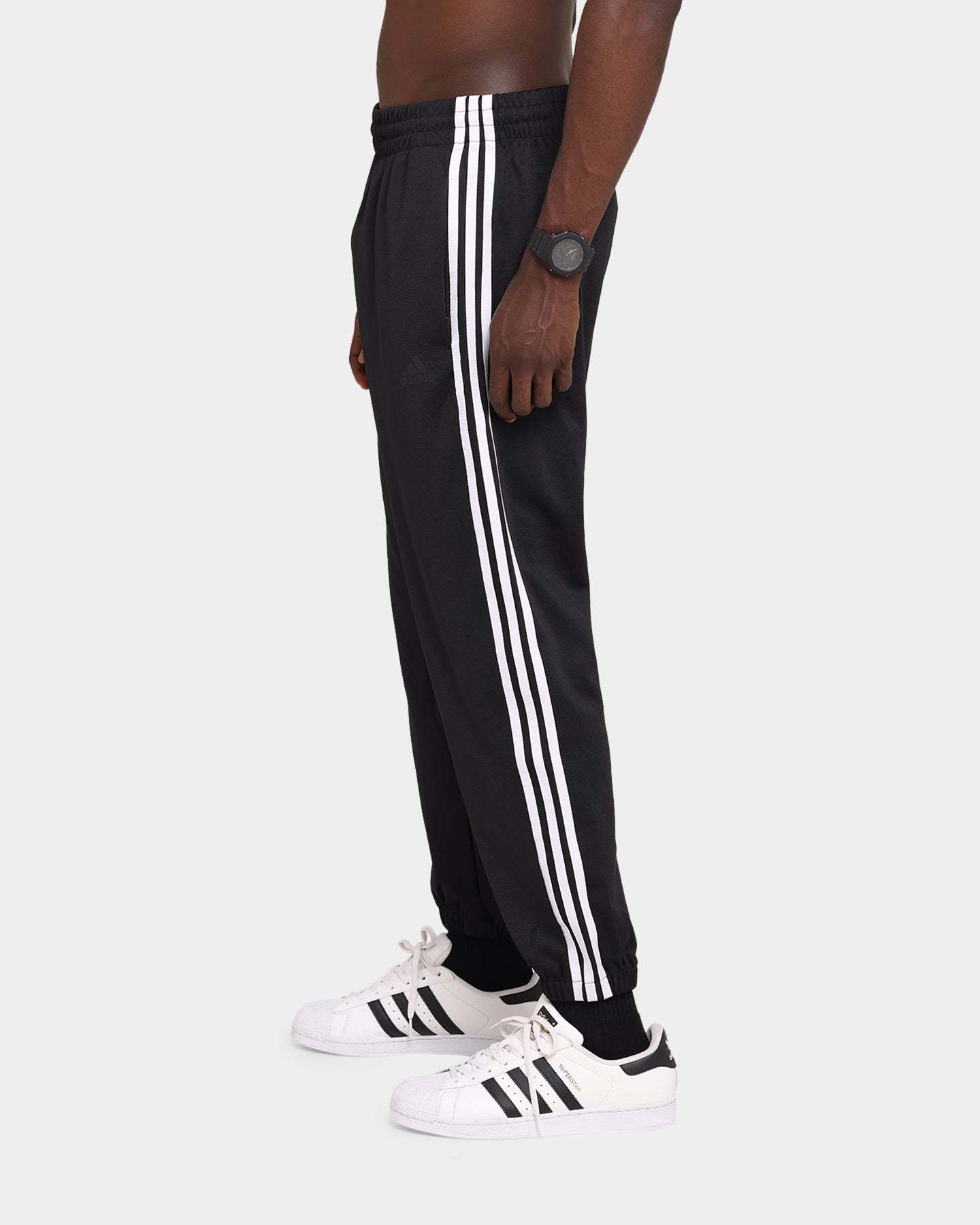 Adidas 3 Stripes Double Knit Jogger Pants for Men - Black Athletic Sweatpants | Gym Workout & Casual Streetwear