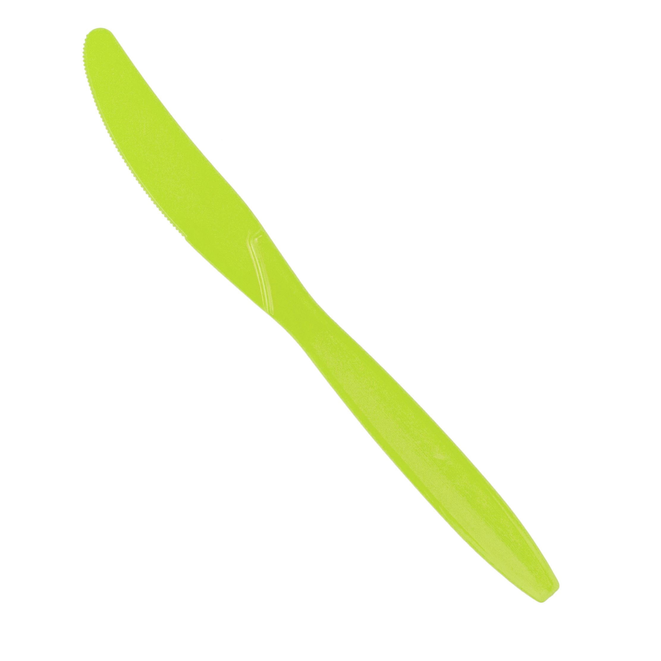 Premium Plastic Knives - Lime Green Disposable Cutlery (100-Pack) | Durable & Eco-Friendly Party Supplies for BBQs, Picnics, Birthdays & Events