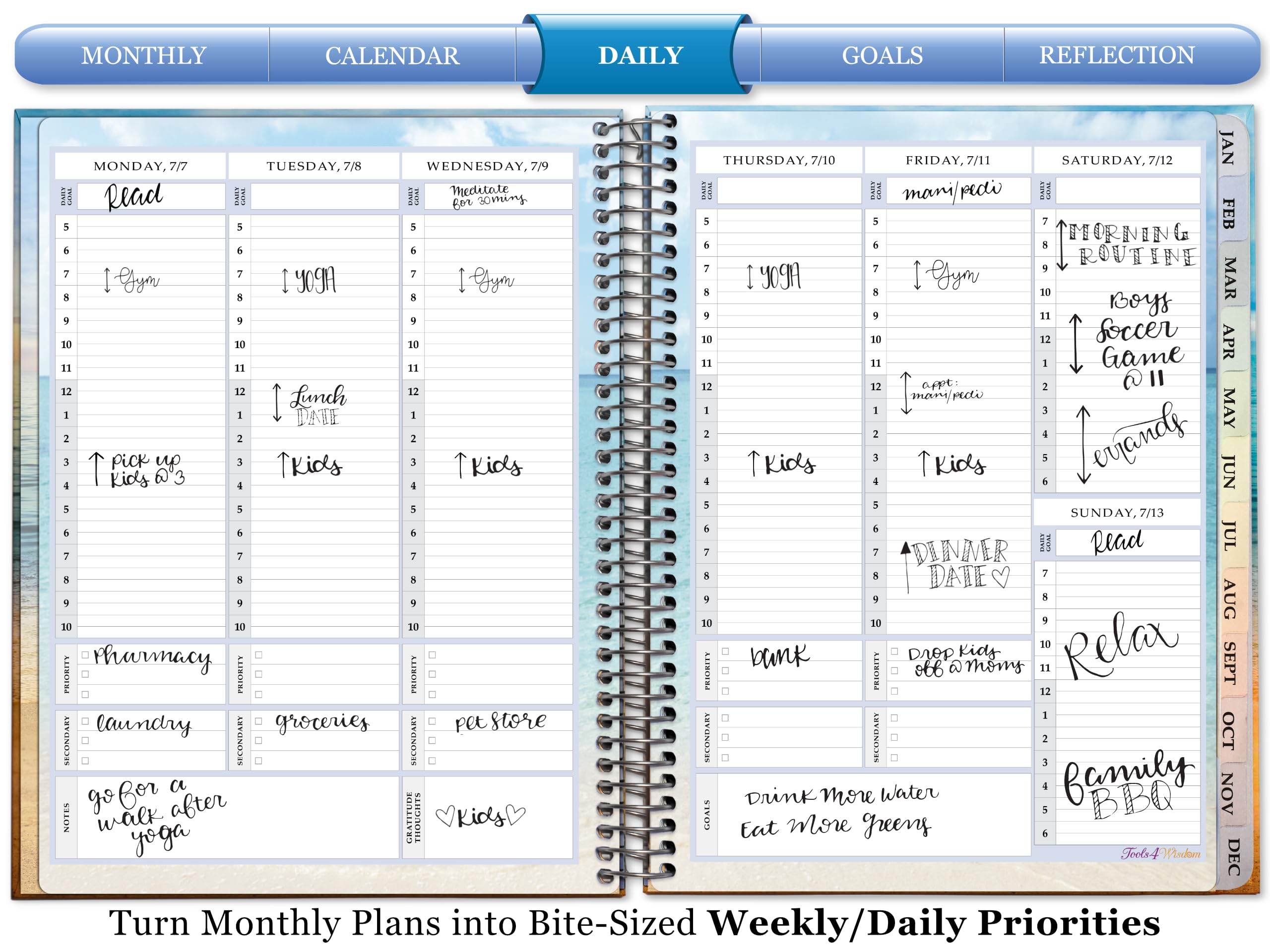 Tools4Wisdom 2025-2026 Academic Planner | April 2025-2026 Monthly Weekly Daily Calendar | 8.5x11 Inch Hardcover Organizer | Productivity Planner for Students & Professionals | Perfect for School, Work & Goal Tracking