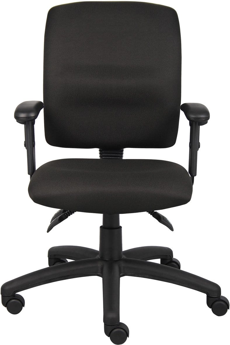 Boss Multi-Function Fabric Task Chair [B3035 BK] - Ergonomic Office Chair for Home & Work, Adjustable Height & Lumbar Support, Comfortable Desk Chair for Long Hours Sitting