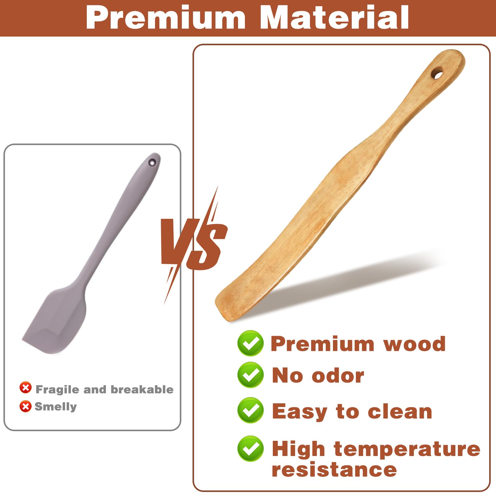 2Pcs Wooden Spatula for Cooking & Baking - Sourdough Spurtle Kitchen Tools with Hanging Holes - Perfect for Dough Mixing, Stirring, Fermentation & Bread Making - Ideal for Home Bakers & Professional Chefs