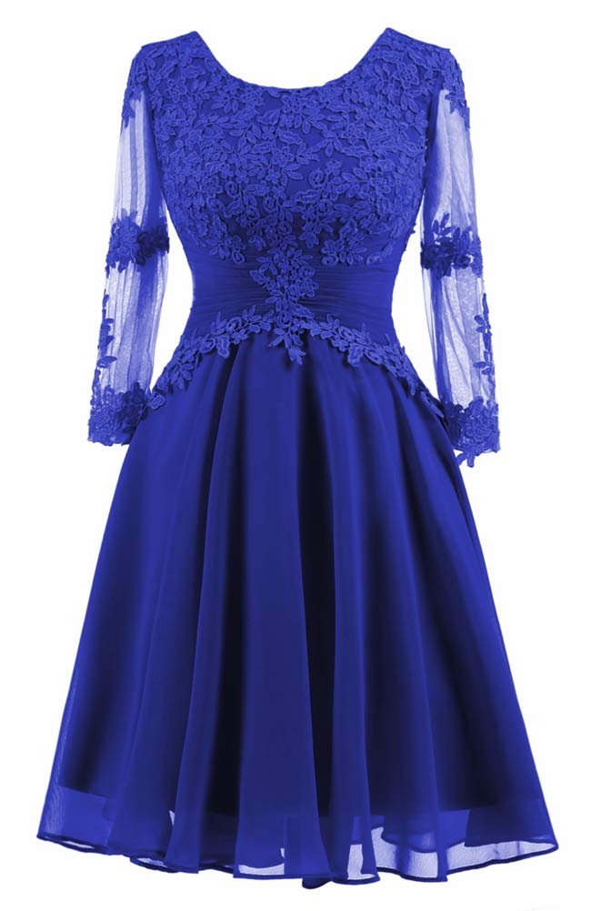 Elegant Tea Length Mother of the Bride Dress - Chiffon Formal Gown with Pleats & Appliques for Weddings, Evening Parties & Special Occasions