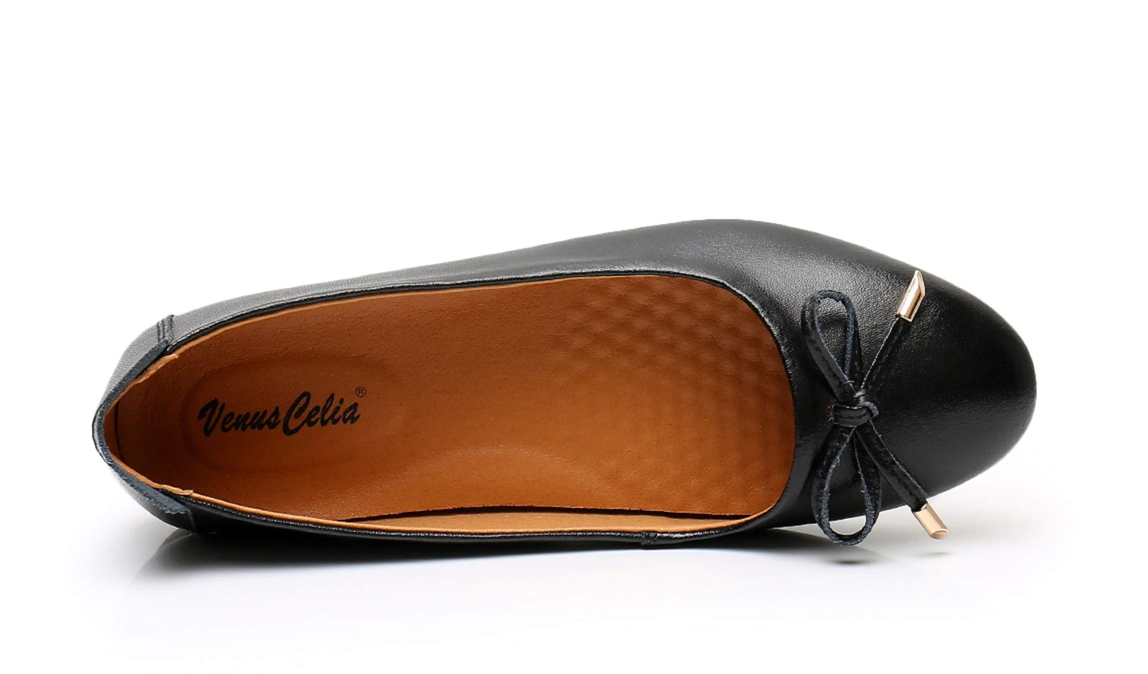 VenusCelia Women's Bowknot Ballet Flats - Comfortable Soft Ballet Dance Shoes for Women & Girls | Perfect for Dance Class, Casual Wear & Everyday Outfits