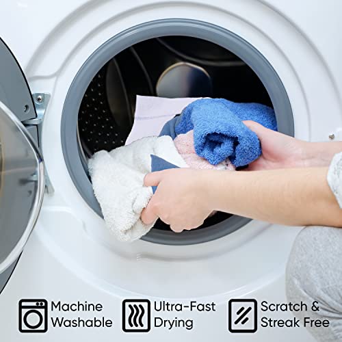 Premium White Squeegee Cloths for Cuban Mop & Israeli Spunja Cleaning - Microfiber Mop Towels for Kitchen, Bathroom, Tile, Stone & Wood Floors (12 Pack) - Perfect for Deep Cleaning, Window Wiping & Car Detailing