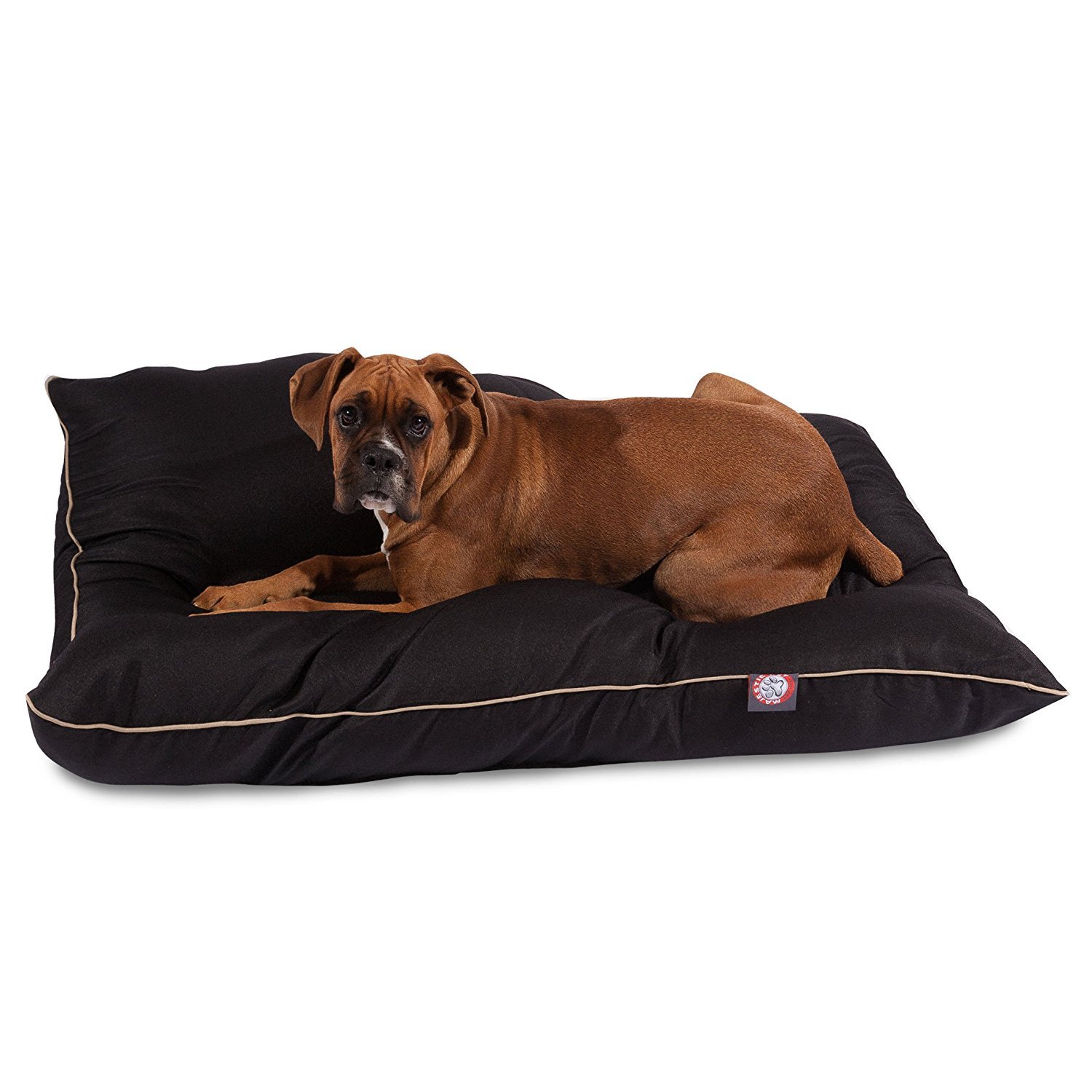 Majestic Pet Large Orthopedic Dog Bed - 46x35 Inch Washable Non-Slip Crate Mat for Big Dogs - Comfortable Kennel Sleeping Pad with Removable Cover - Perfect for Large Breed Dogs in Home, Office or Travel (Solid Black)