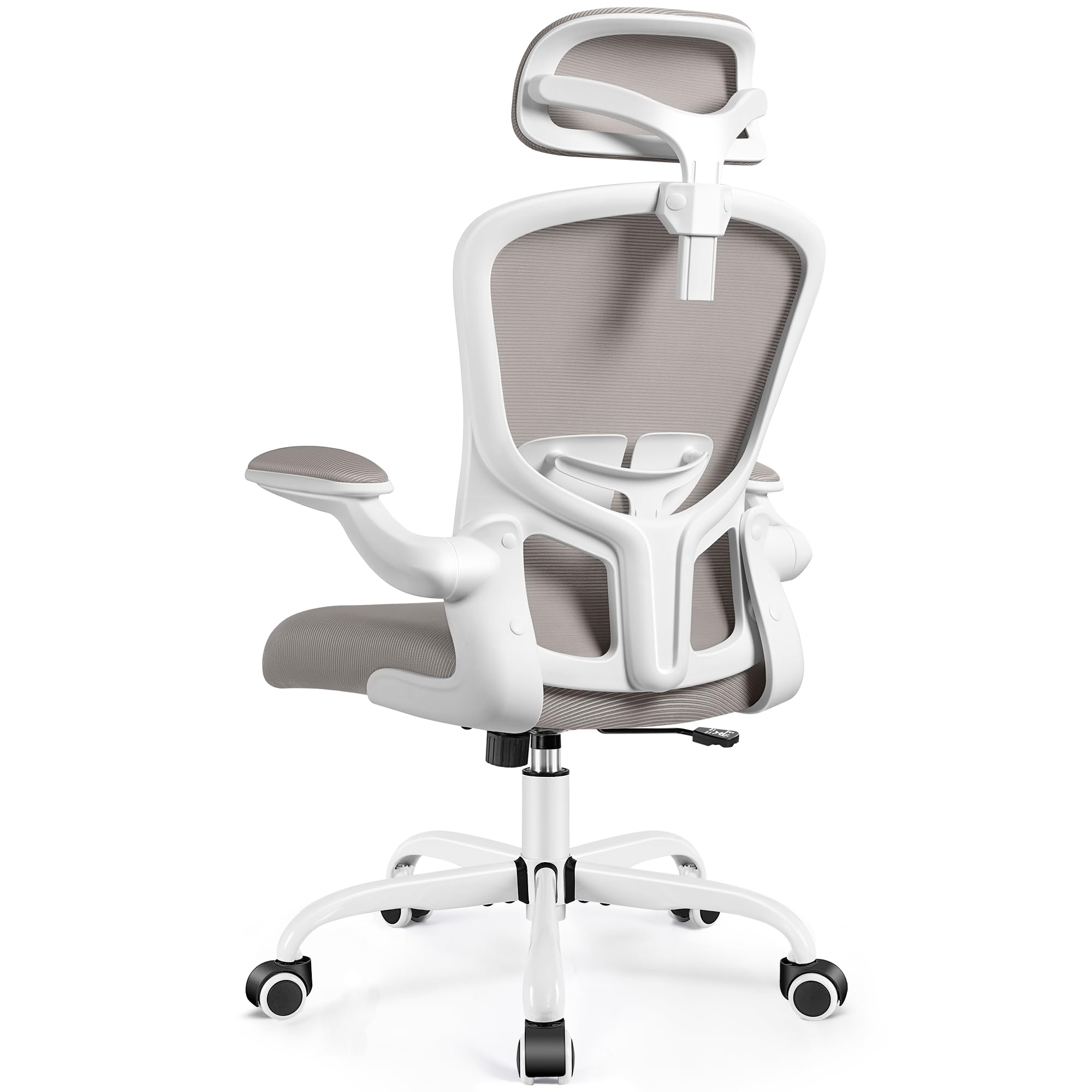 FelixKing Ergonomic Office Chair with Adjustable Lumbar Support & Headrest - High Back Swivel Task Chair for Home Office, Gaming & Workspace - Adjustable Height & Armrests (Gray) - Perfect for Long Work Hours, Online Meetings & Comfortable Gaming Sessions