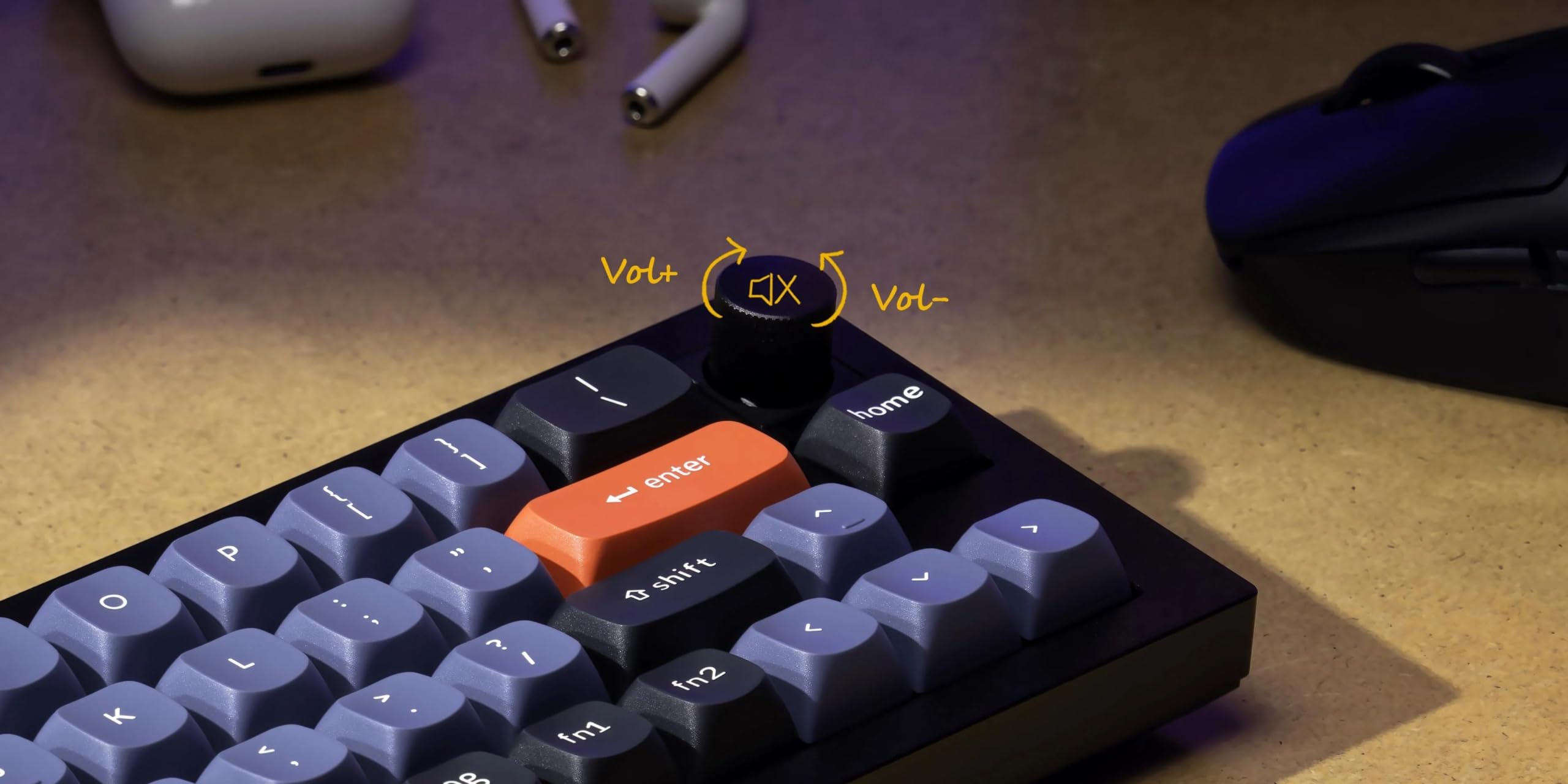 Keychron Q9 Hot-Swappable Wired Mechanical Keyboard - RGB Backlit, Gateron G Pro Blue Switches, Knob Control, Compact 47-Key Ultra Mini Layout, Aluminum Frame (Black) - Perfect for Gaming, Coding & Office Work on Windows/Mac