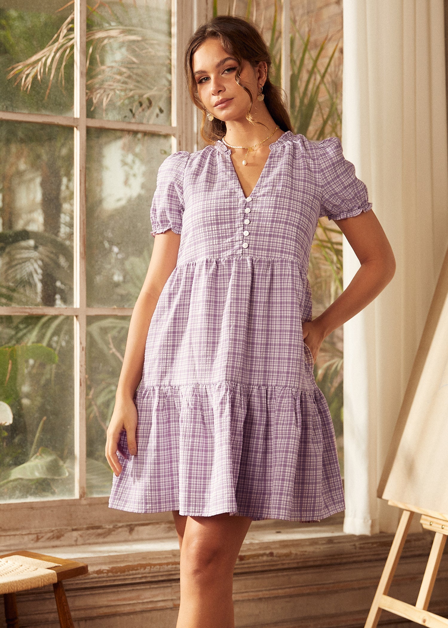 Soft Serenade Babydoll Dress - Sexy Lace Nightgown for Women, Comfortable Sleepwear & Intimate Apparel - Perfect for Date Nights, Boudoir Photos, and Romantic Occasions