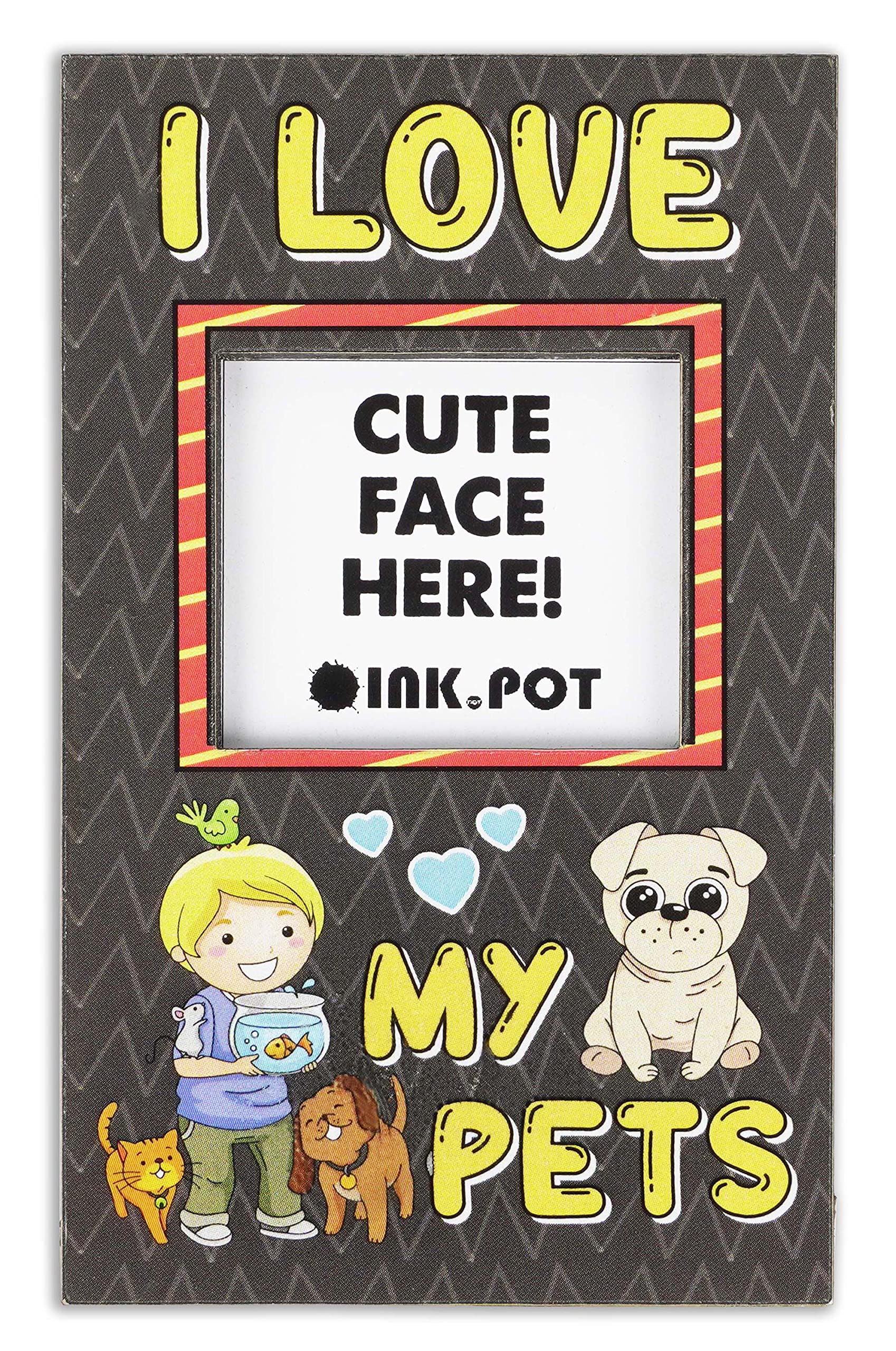 I Love My Pet Magnetic Photo Frame - Cute Mini Refrigerator Magnet for Pet Lovers - 3.5