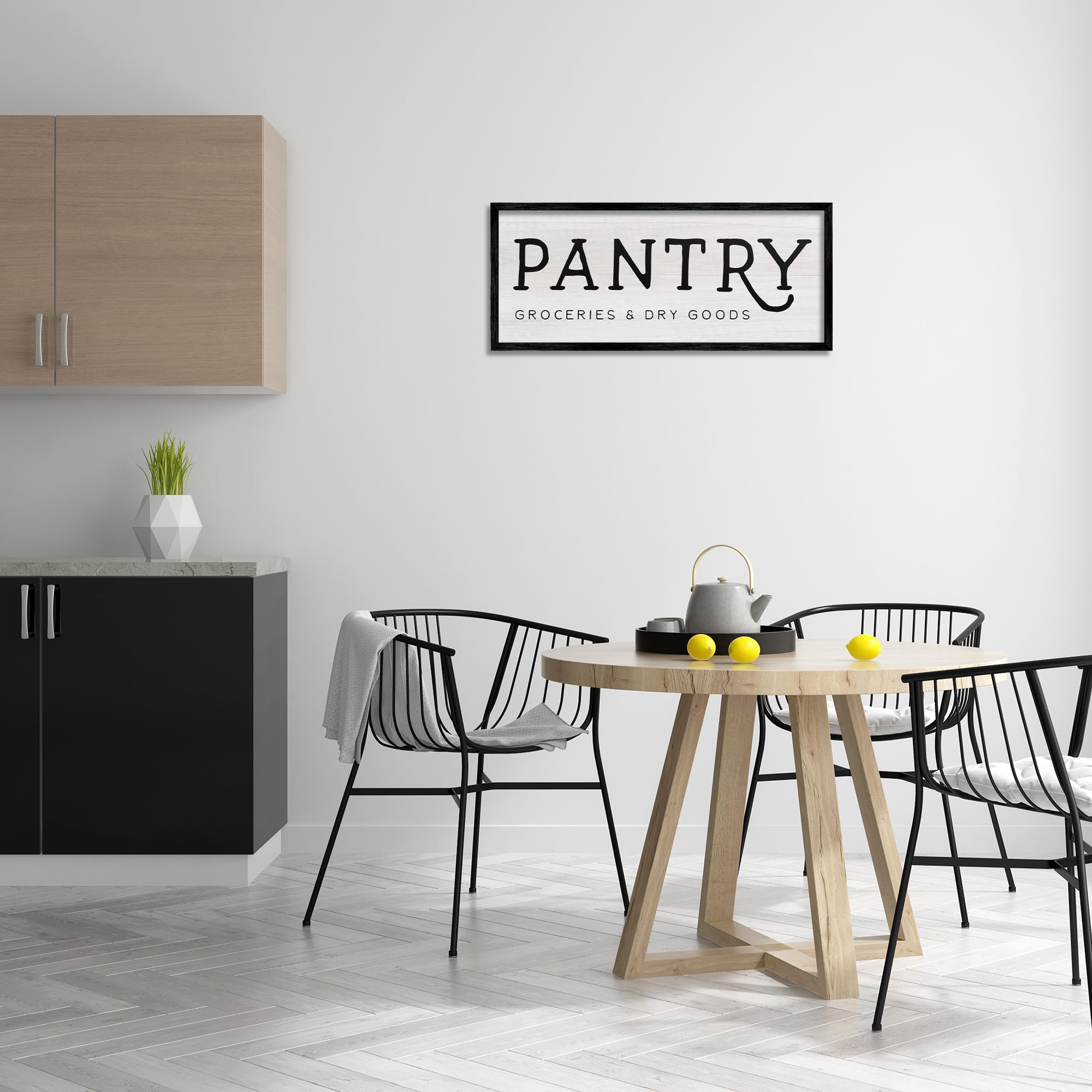Stupell Industries Rustic Pantry Sign - 'Groceries & Dry Goods' Farmhouse Decor by Daphne Polselli, White 30x13 Inches - Perfect for Kitchen, Pantry, or Country Style Home Decor