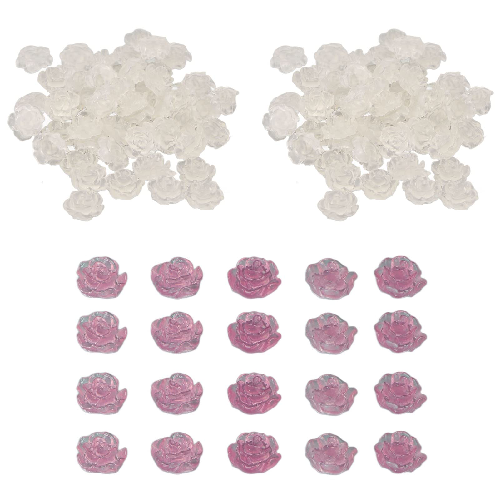 Ubersweet® 3D Flower Nail Art Decorations - Delicate Resin Nail Stickers for Women, DIY Manicure, Salon Supplies (Rose Red) - Perfect for Wedding, Party, and Special Occasion Nail Designs