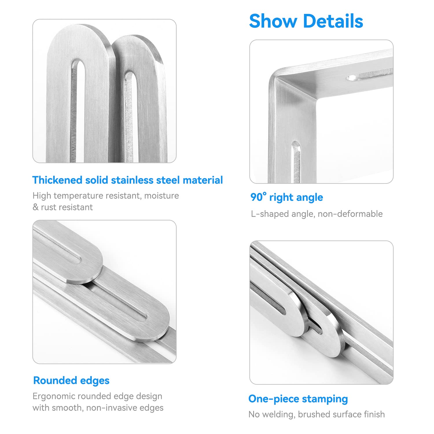 20-Piece 48x48mm Heavy-Duty Metal Corner Braces, 90-Degree Stainless Steel Angle Brackets for Furniture, Chairs, Windows - Galvanized Connectors for Home & Office Use