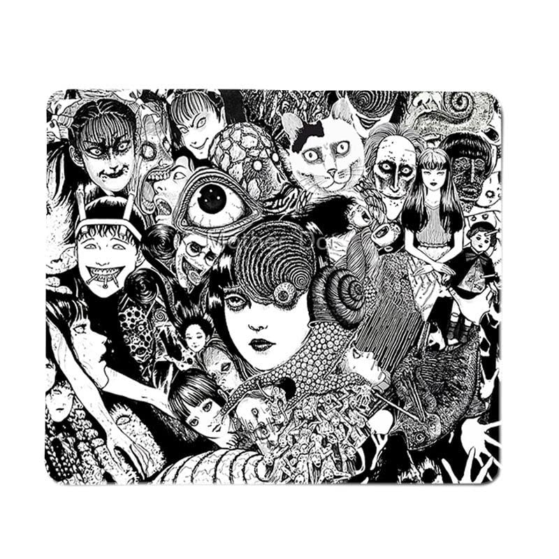 Junji Ito Tomie Uzumaki Horror Manga Collage Non-Slip Mouse Pad - 7.1 x 8.7 Inch Gaming Mousepad with Stitched Edges for PC, Laptop, Computer - Perfect for Anime Fans, Horror Enthusiasts & Gamers