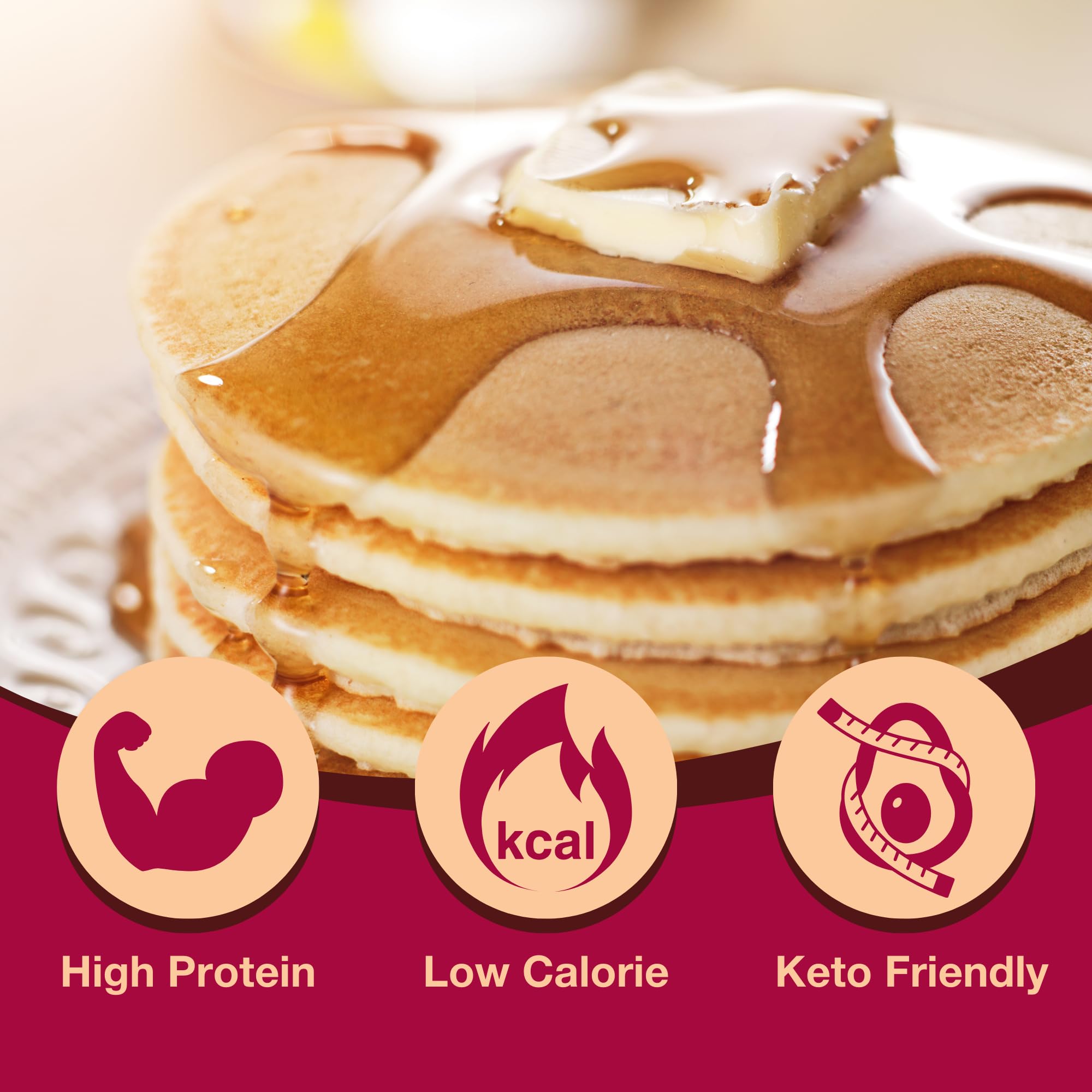 ProtiDIET Naturally Flavored Protein Pancake Mix - Low Fat High Protein Breakfast & Snack - Nutrient-Rich Pancake Mix for Weight Loss & Fitness - 7 Single-Serve Packets (Great for Gym, Work & Travel)