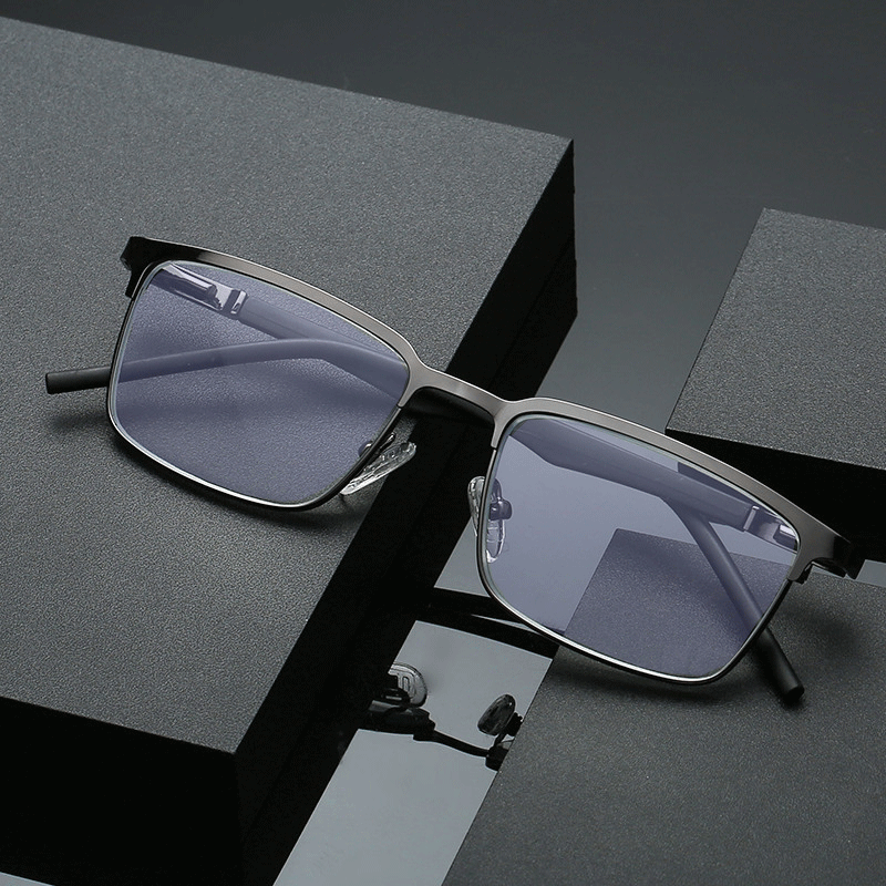 Premium Anti-Fatigue Metal Frame Reading Glasses for Business Professionals - Reduce Eye Strain for Office Work, Computer Use & Long Reading Sessions