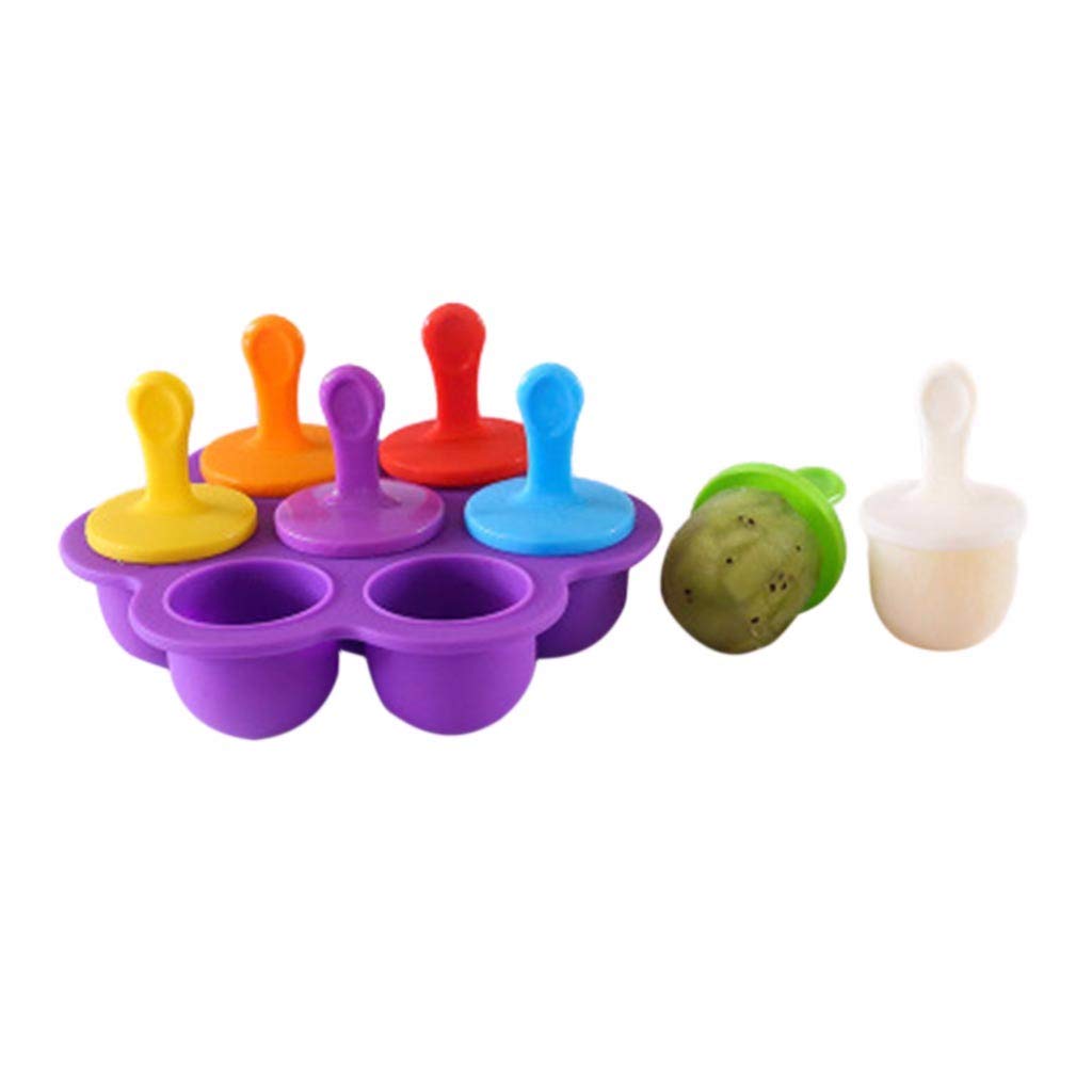 Silicone Ice Cube Tray with 7 Mini Popsicle Molds - Reusable Freezer Trays for Cocktails, Beverages & Party Decorations - Perfect for Summer Drinks, Kids Snacks & Home Entertaining