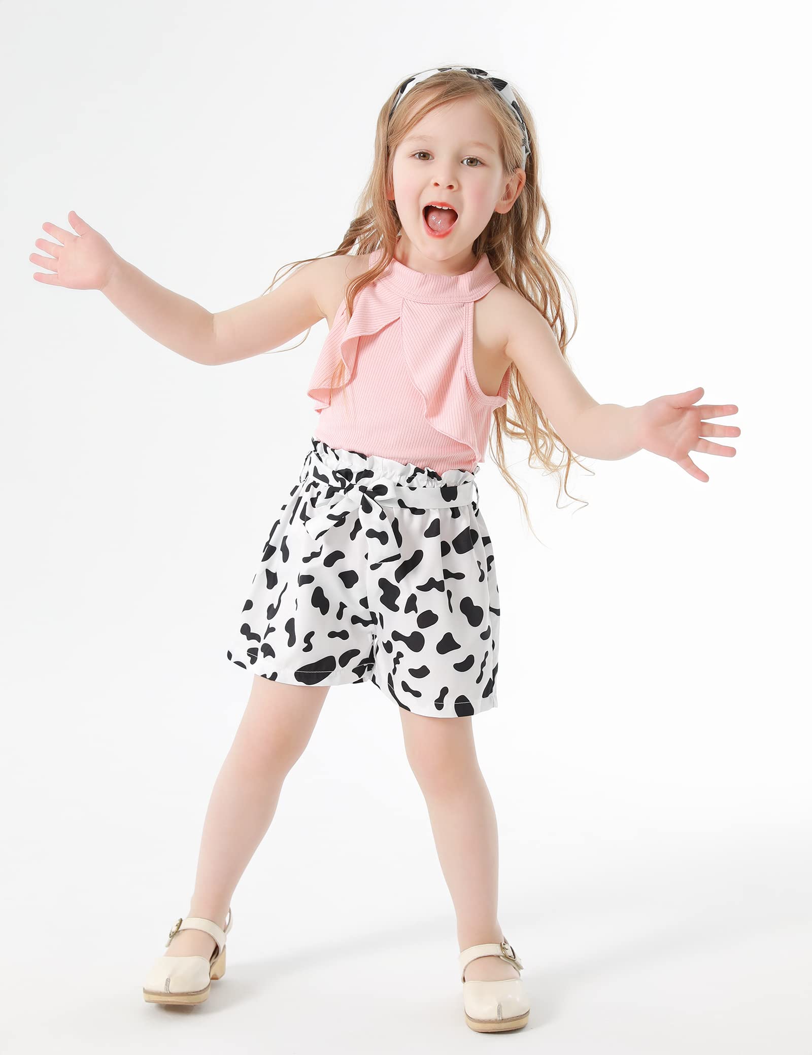 Toddler Girl Summer Outfit Set - Cute 3-Piece Cotton T-Shirt, Shorts & Headband for Baby Girls | Perfect for Playdates, Beach & Birthday Gifts