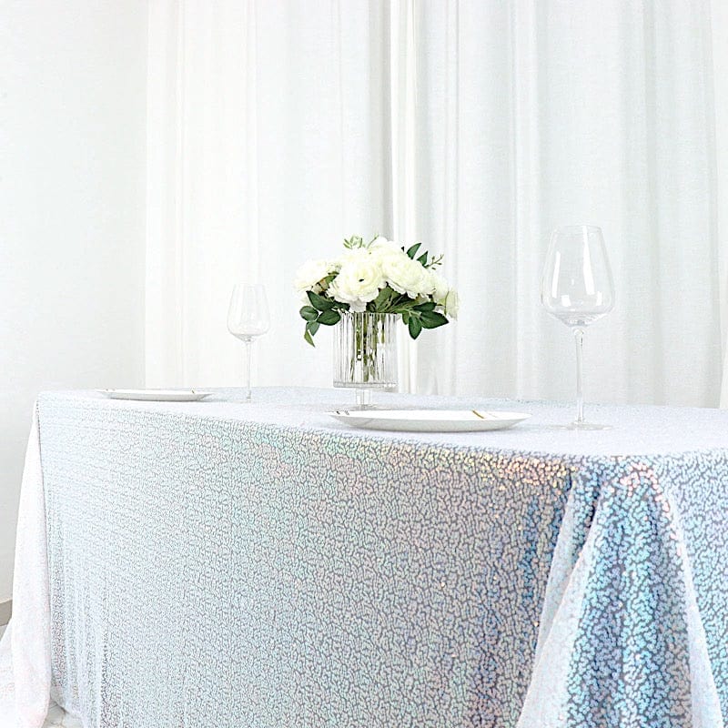 90x156 Inch Sparkling Sequined Rectangular Tablecloth for Wedding, Party, Banquet & Holiday Decor - Elegant Dining Table Cover for Special Occasions